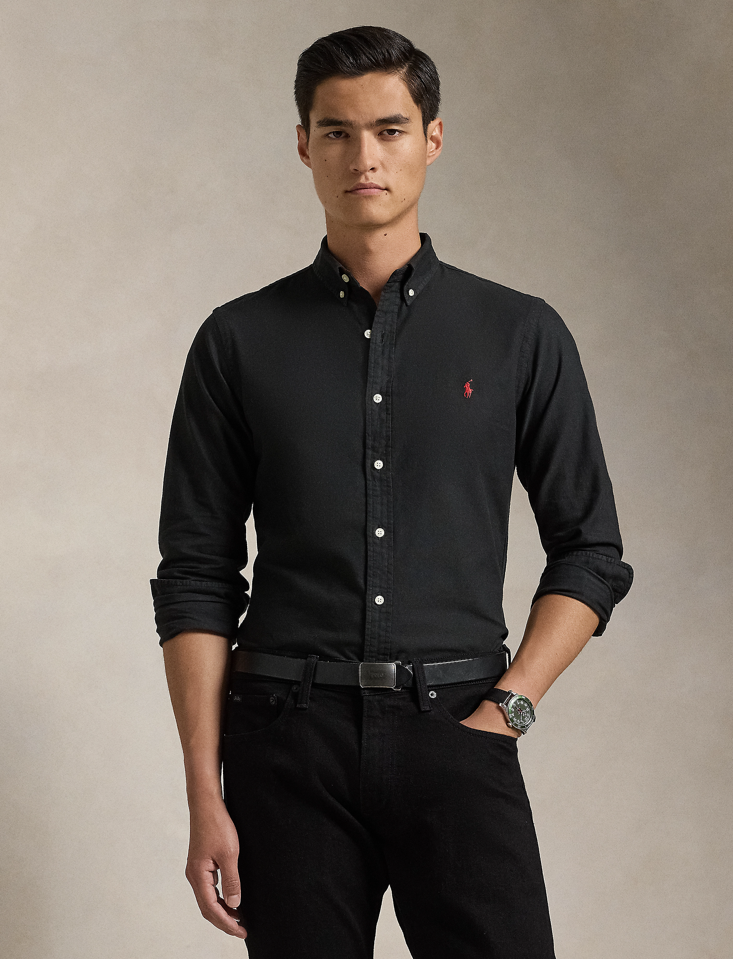 Polo Ralph Lauren Slim Fit Oxford Shirt - Särgid - POLO BLACK / black