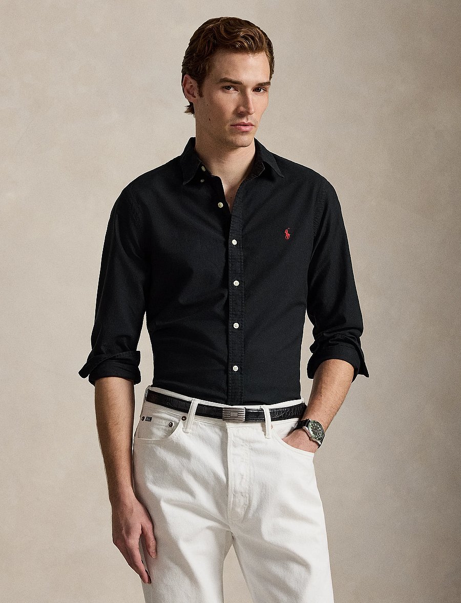 Polo Ralph Lauren - Slim Fit Garment-Dyed Oxford Shirt - oxford shirts - polo black - 0