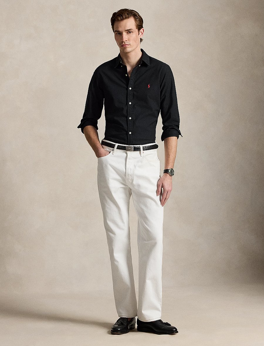 Polo Ralph Lauren - Slim Fit Garment-Dyed Oxford Shirt - oxford shirts - polo black - 4