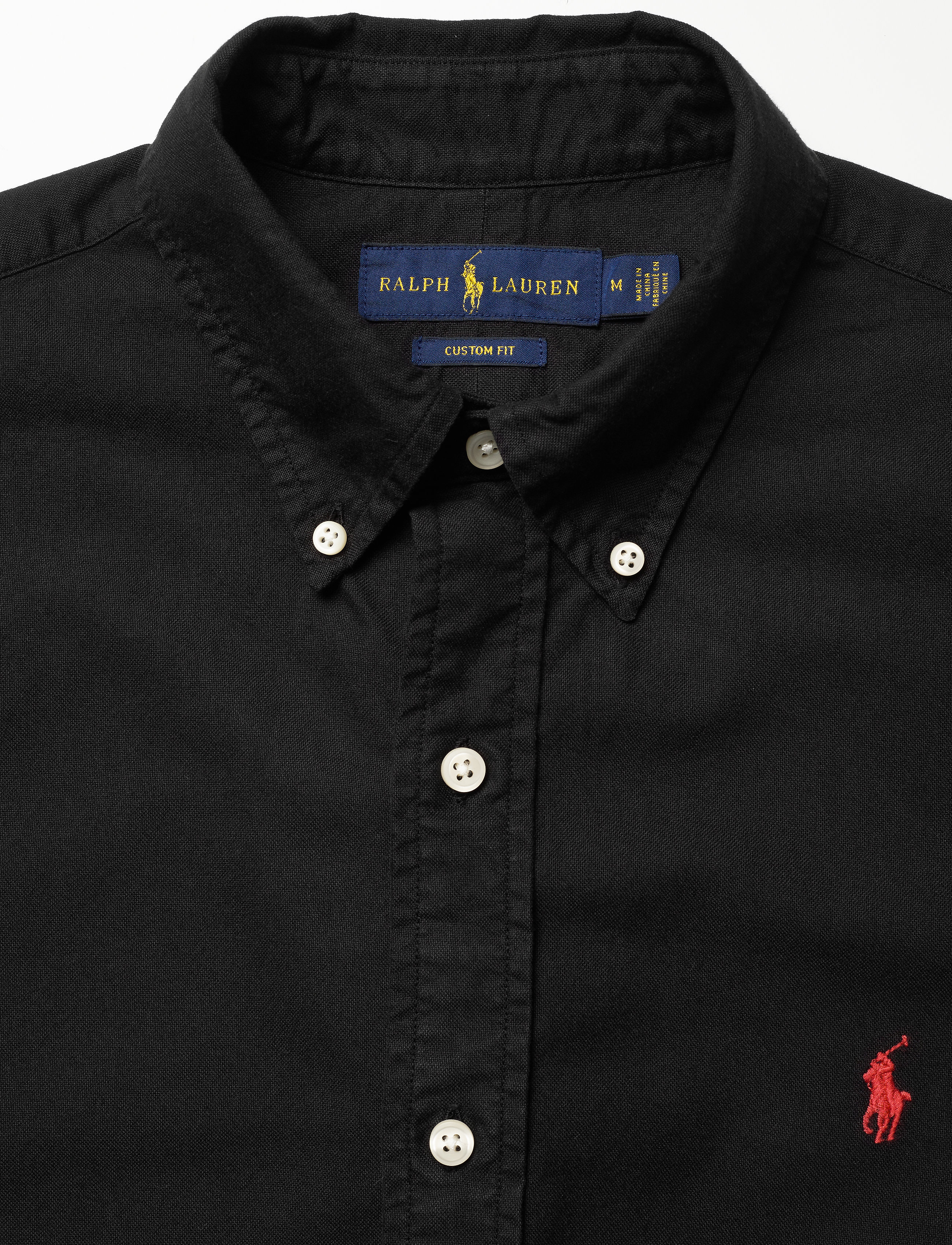 Polo Ralph Lauren - Custom Fit Garment-Dyed Oxford Shirt - oxford skjorter - polo black - 4