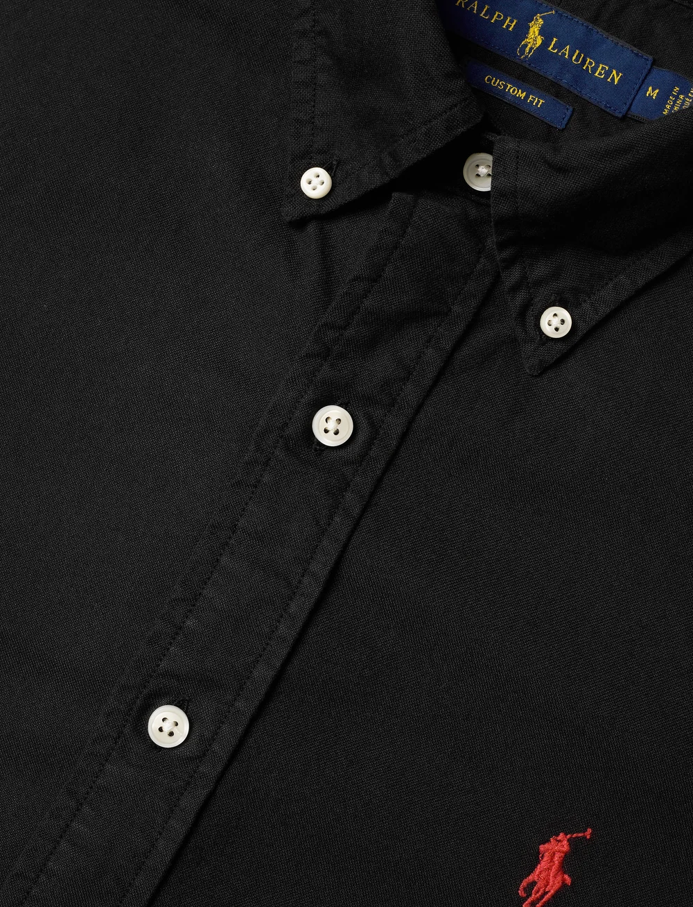 Polo Ralph Lauren - Custom Fit Garment-Dyed Oxford Shirt - tavalised t-särgid - polo black - 4