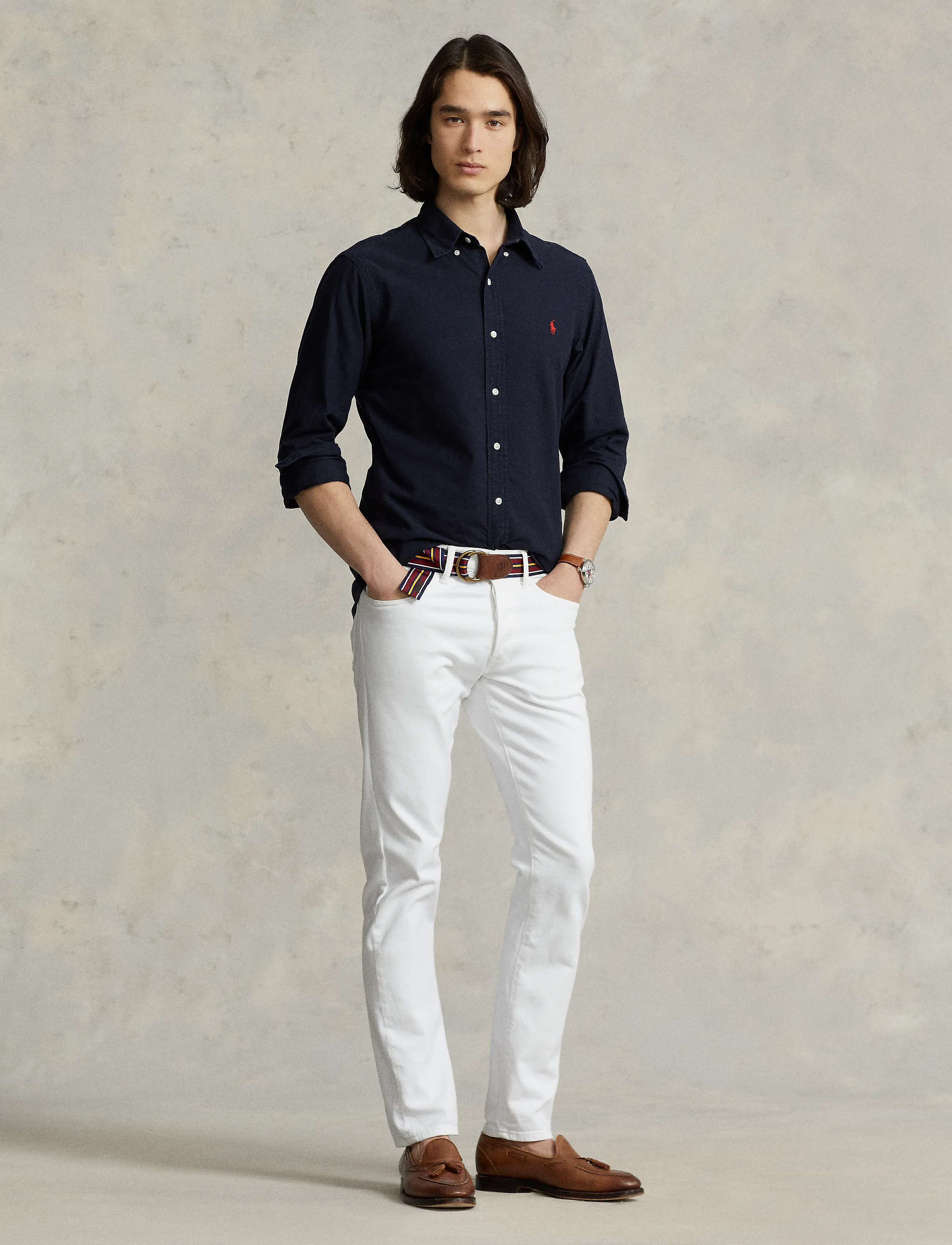 Polo Ralph Lauren - Custom Fit Garment-Dyed Oxford Shirt - oxford skjorter - rl navy - 3
