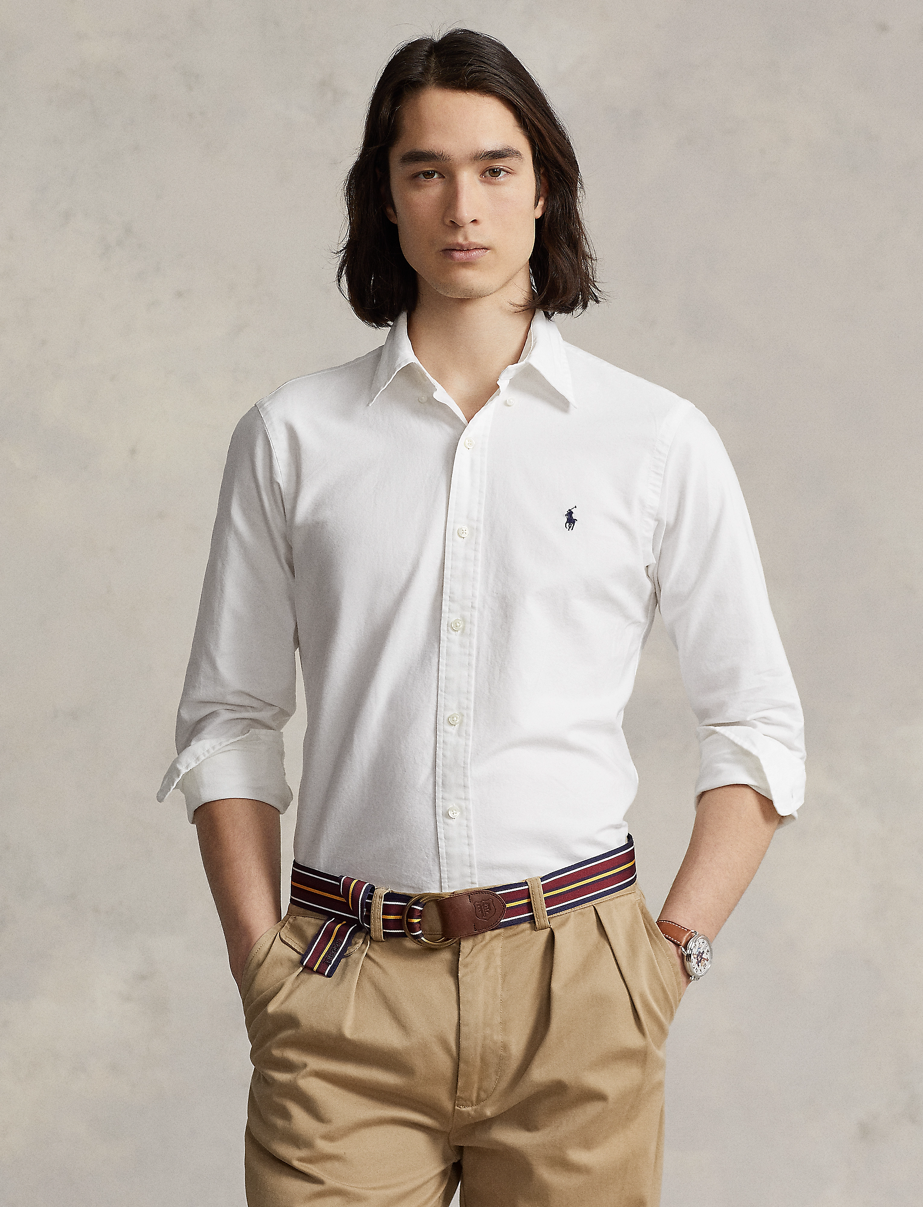 Polo Ralph Lauren Custom Fit Garment-Dyed Oxford Shirt, XS, Shirts, Weiß - Casual, Männerswear