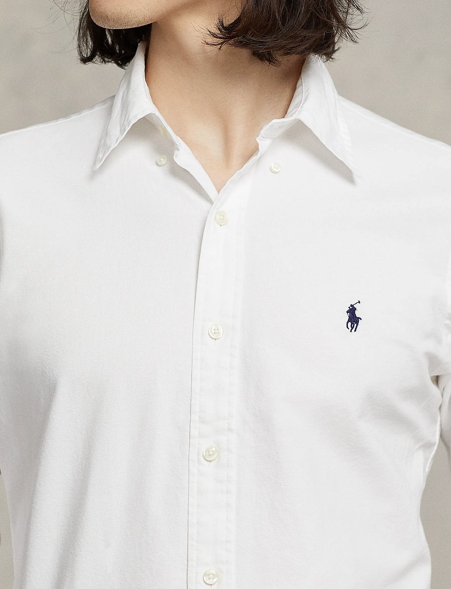 Polo Ralph Lauren - Custom Fit Garment-Dyed Oxford Shirt - oxfordi särgid - white - 5