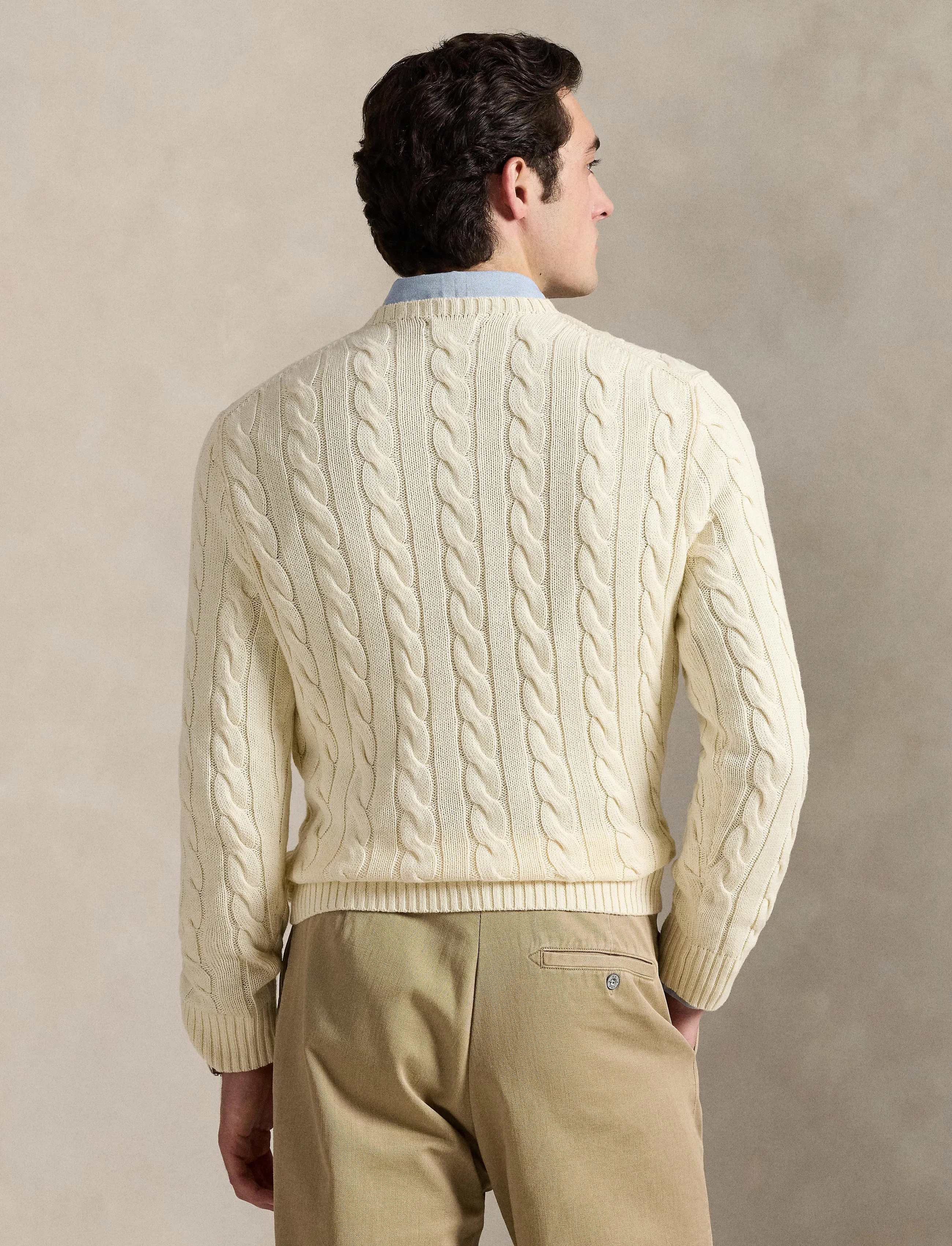 Polo Ralph Lauren - 5/1 ROVING COTTON-LSL-PLO - pulls col rond - andover cream - 2
