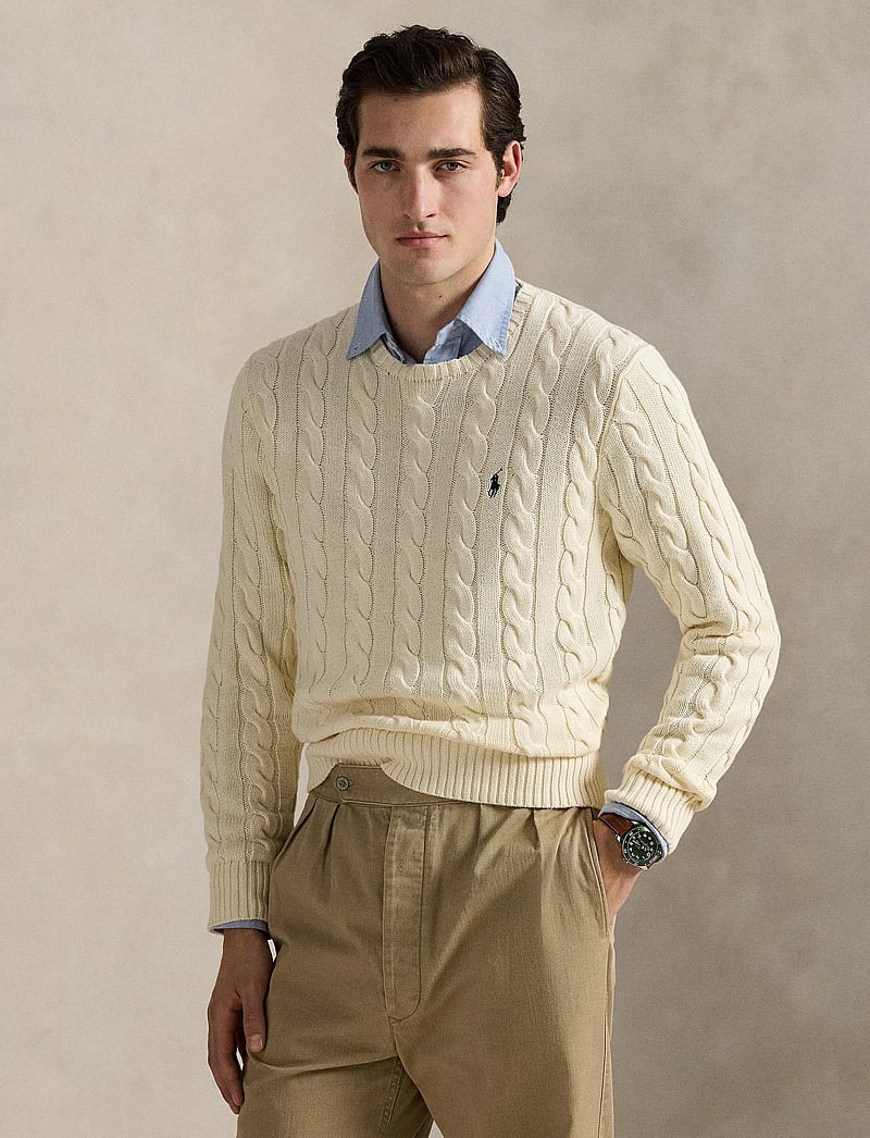 Polo Ralph Lauren - Cable-Knit Cotton Sweater - rundhalsad - andover cream - 3