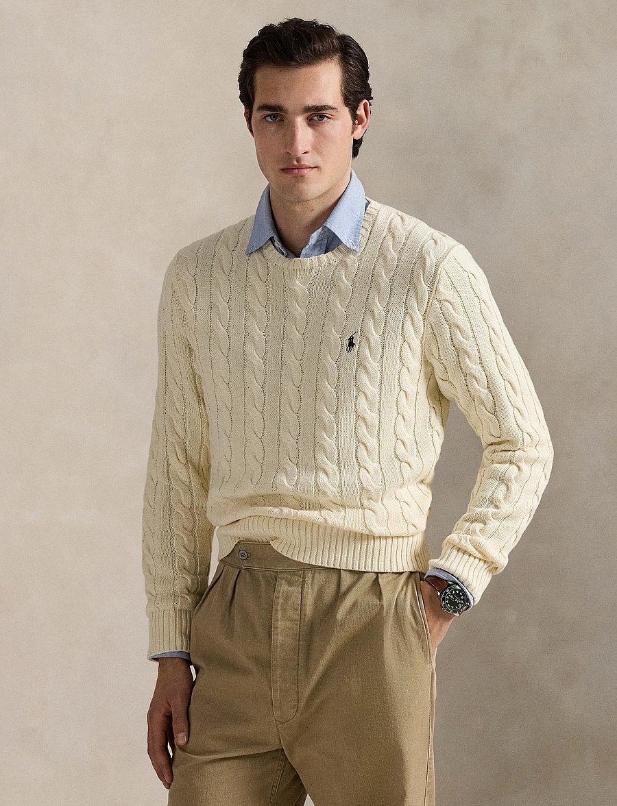 Polo Ralph Lauren - 5/1 ROVING COTTON-LSL-PLO - knitted round necks - andover cream - 4