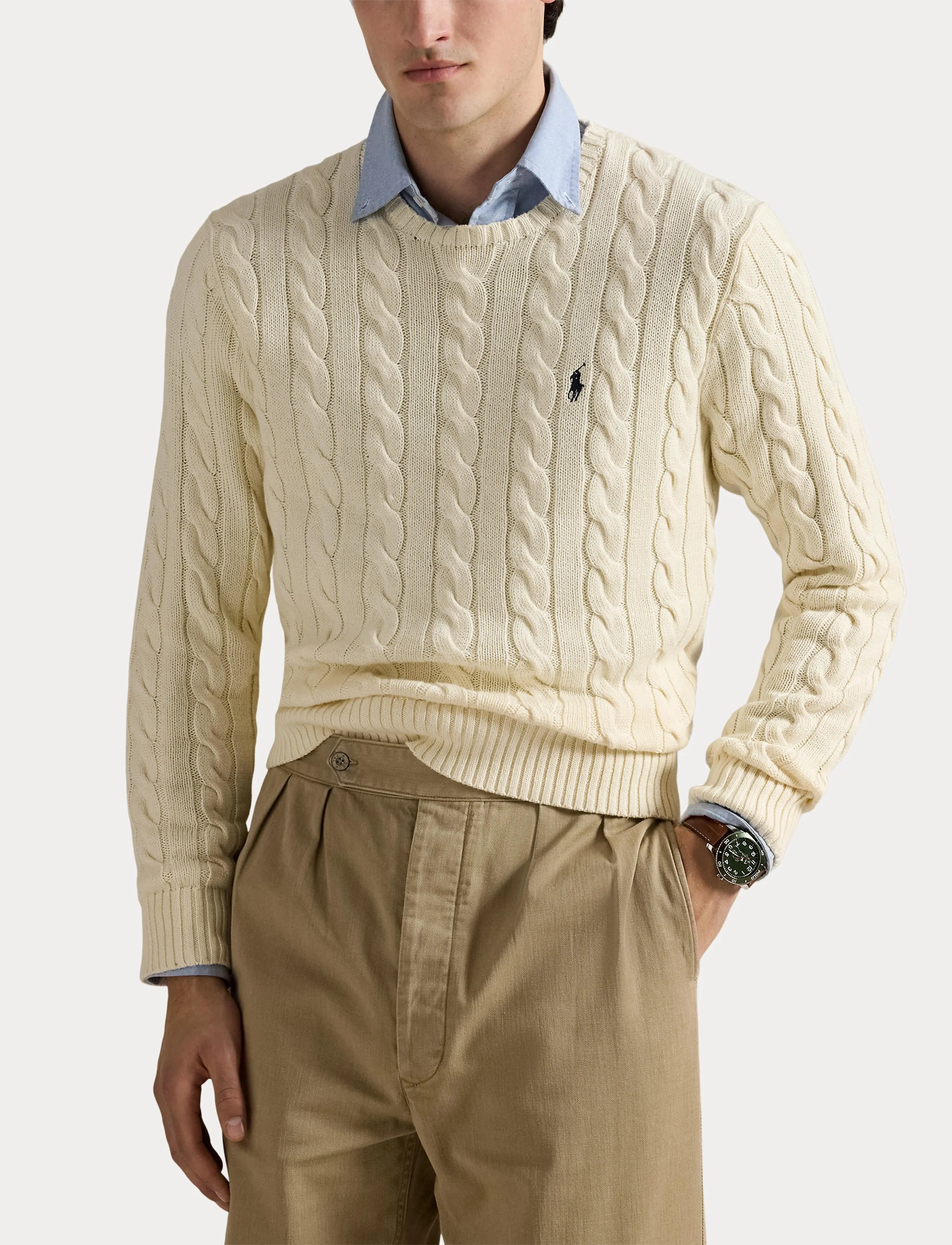 Polo Ralph Lauren - 5/1 ROVING COTTON-LSL-PLO - pulls col rond - andover cream - 5