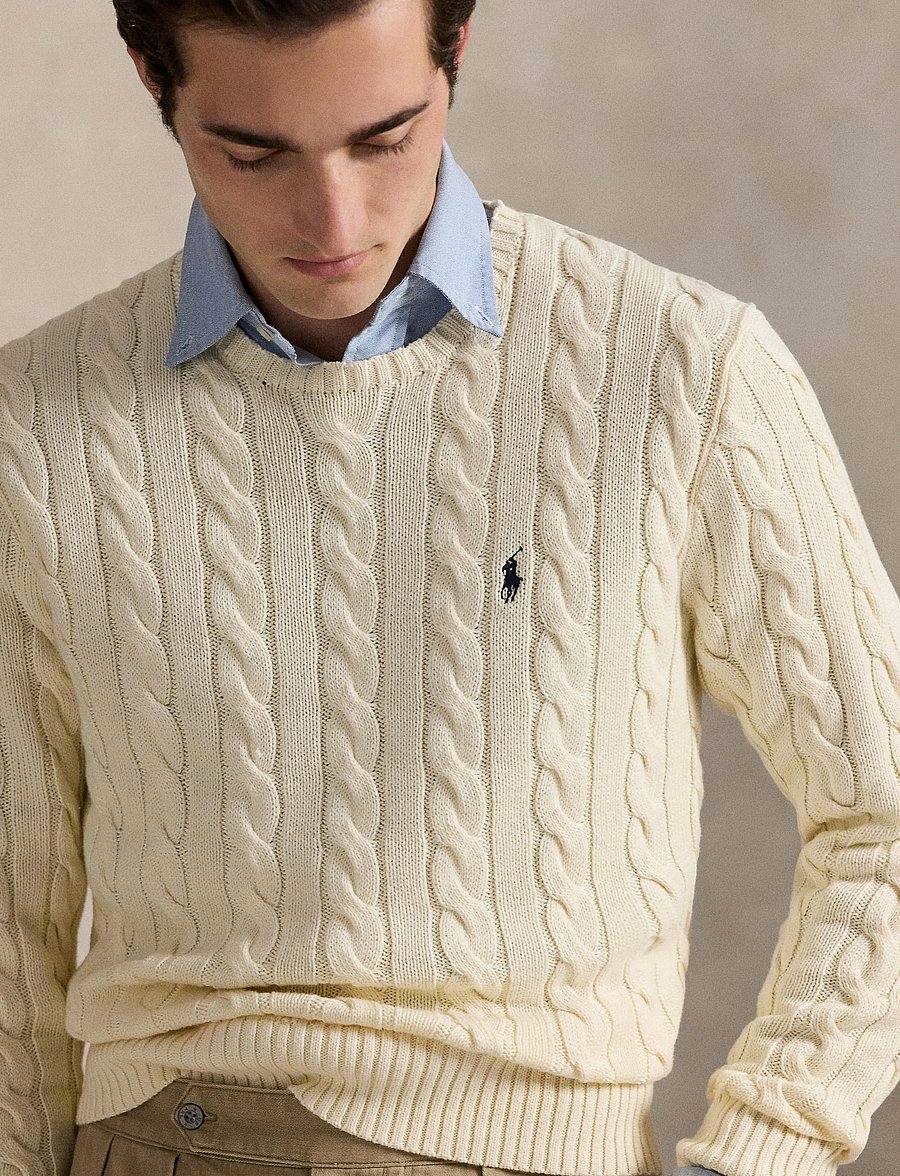 Polo Ralph Lauren - 5/1 ROVING COTTON-LSL-PLO - knitted round necks - andover cream - 5