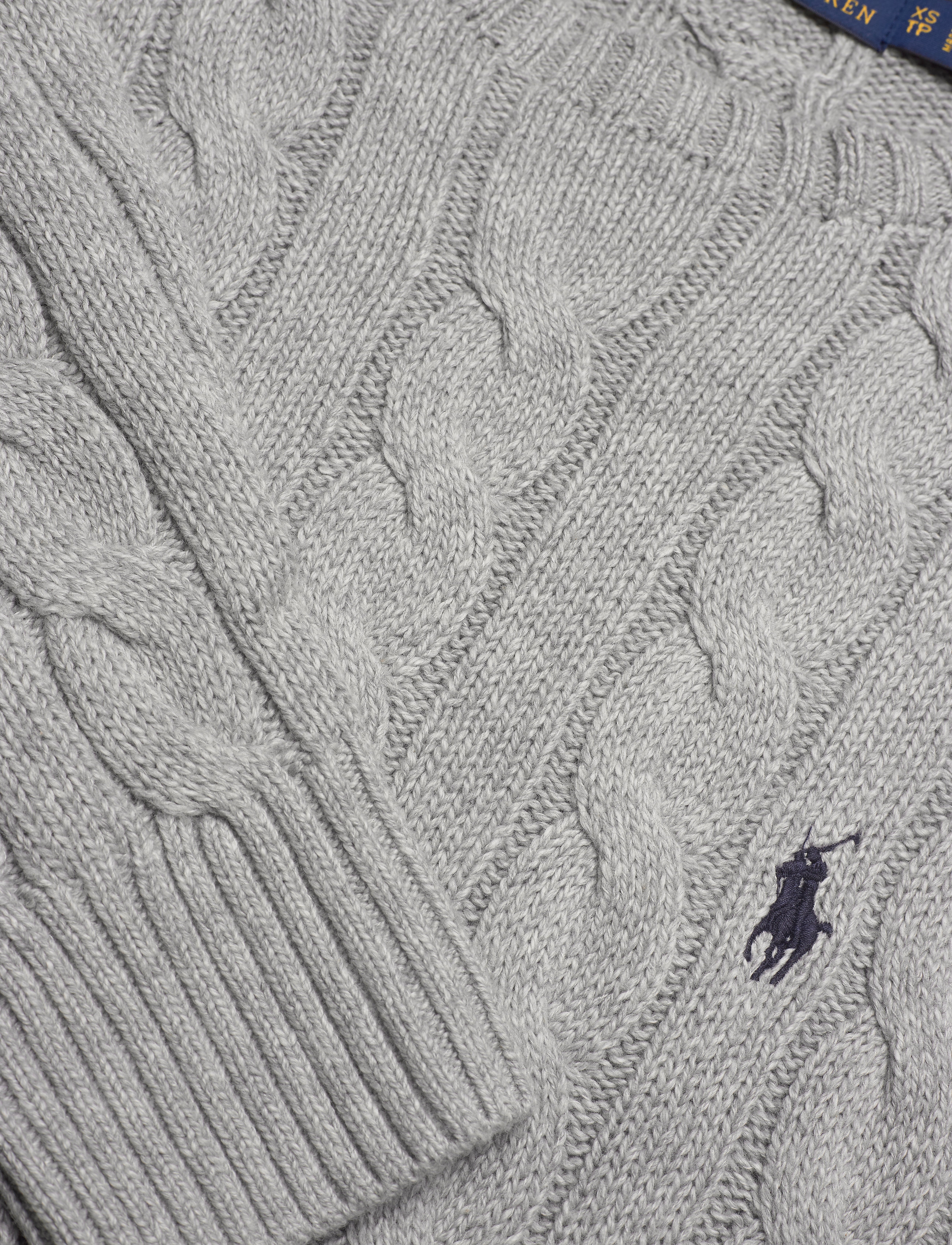 Polo Ralph Lauren - Cable-Knit Cotton Sweater - perusneuleet - andover heather - 2