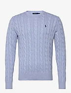 Cable-Knit Cotton Sweater - BLUE HYACINTH