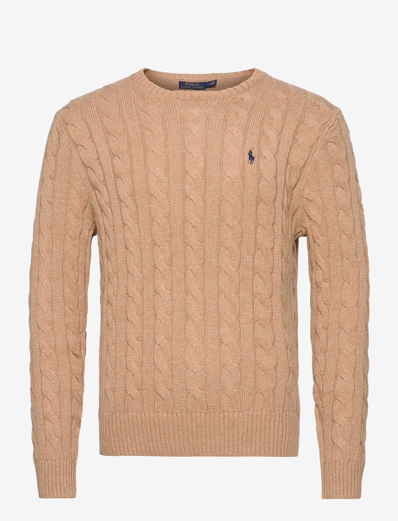 Polo Ralph Lauren - Cable-Knit Cotton Sweater - rundhalsad - camel melange - 1