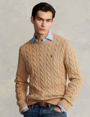 Polo Ralph Lauren - Cable-Knit Cotton Sweater - rundhalsad - camel melange - 0