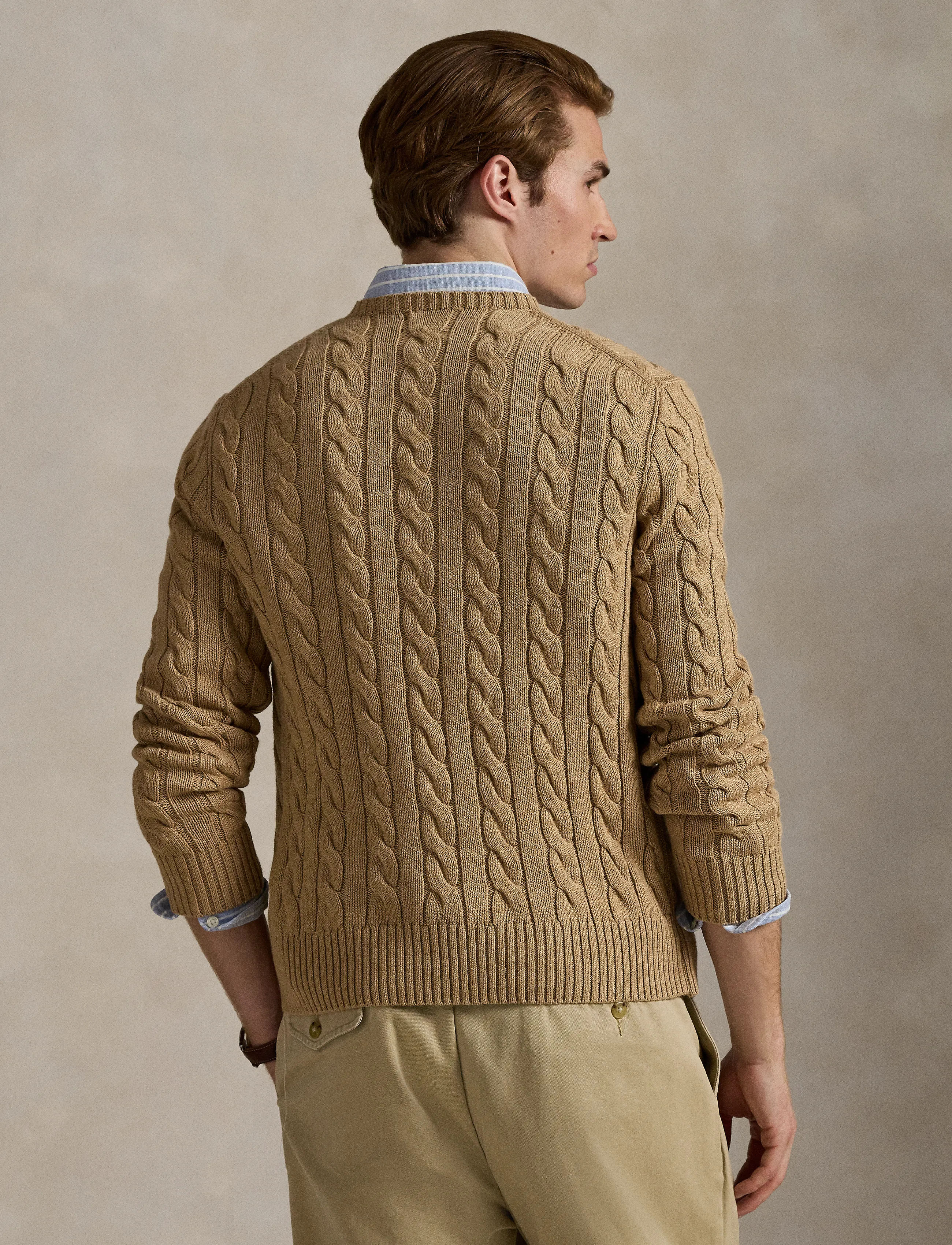 Polo Ralph Lauren - 5/1 ROVING COTTON-LSL-PLO - rundhals - camel melange - 5