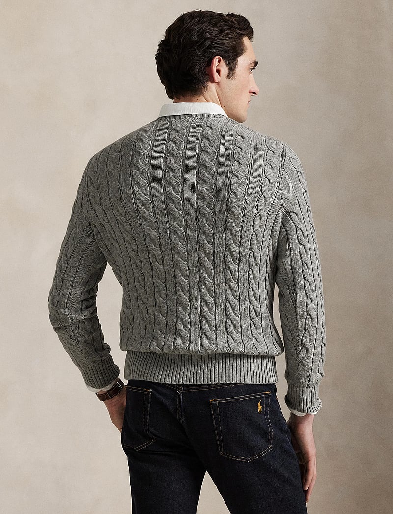 Polo Ralph Lauren - 5/1 ROVING COTTON-LSL-PLO - knitted round necks - fawn grey heather - 2