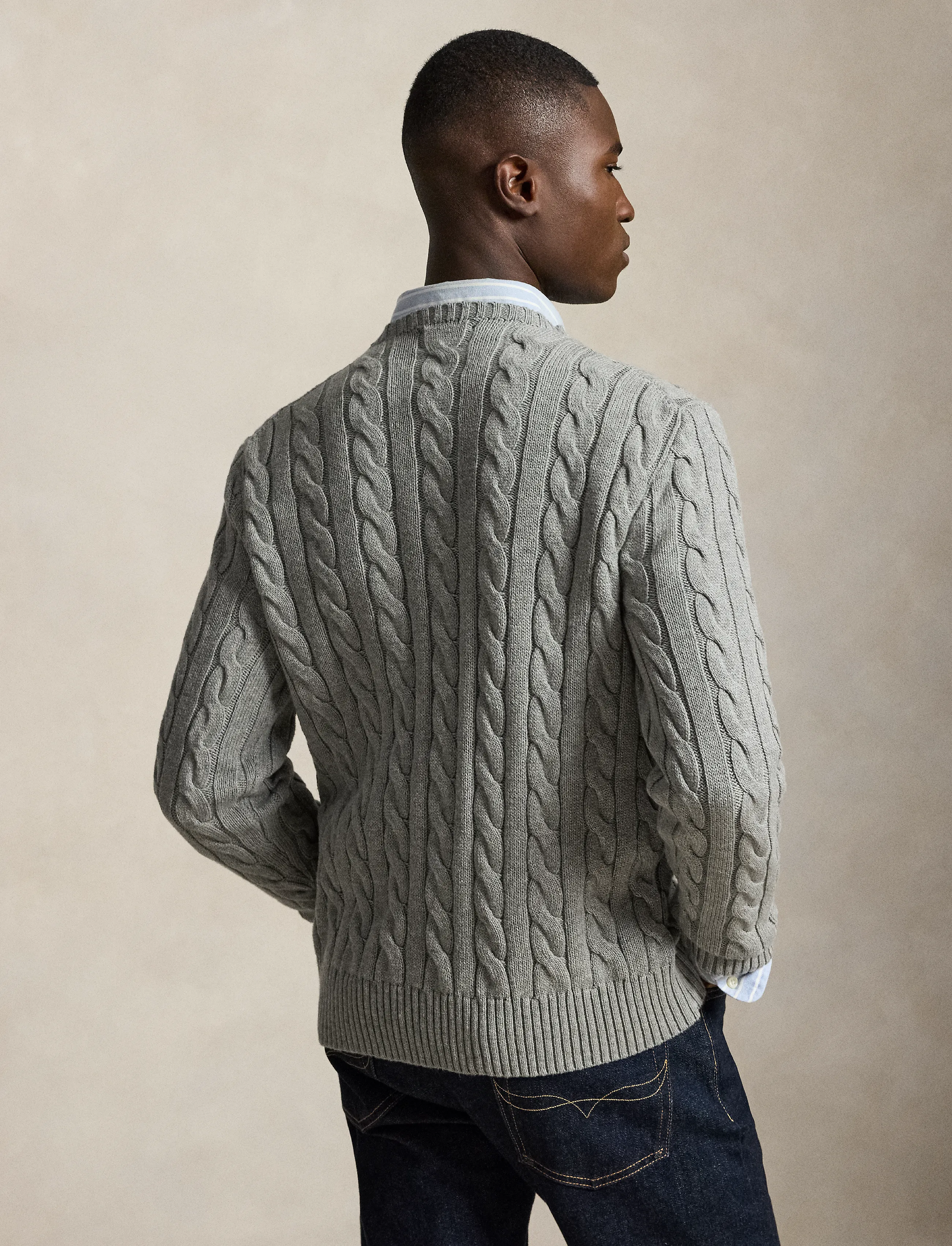 Polo Ralph Lauren - 5/1 ROVING COTTON-LSL-PLO - rundhals - fawn grey heather - 2