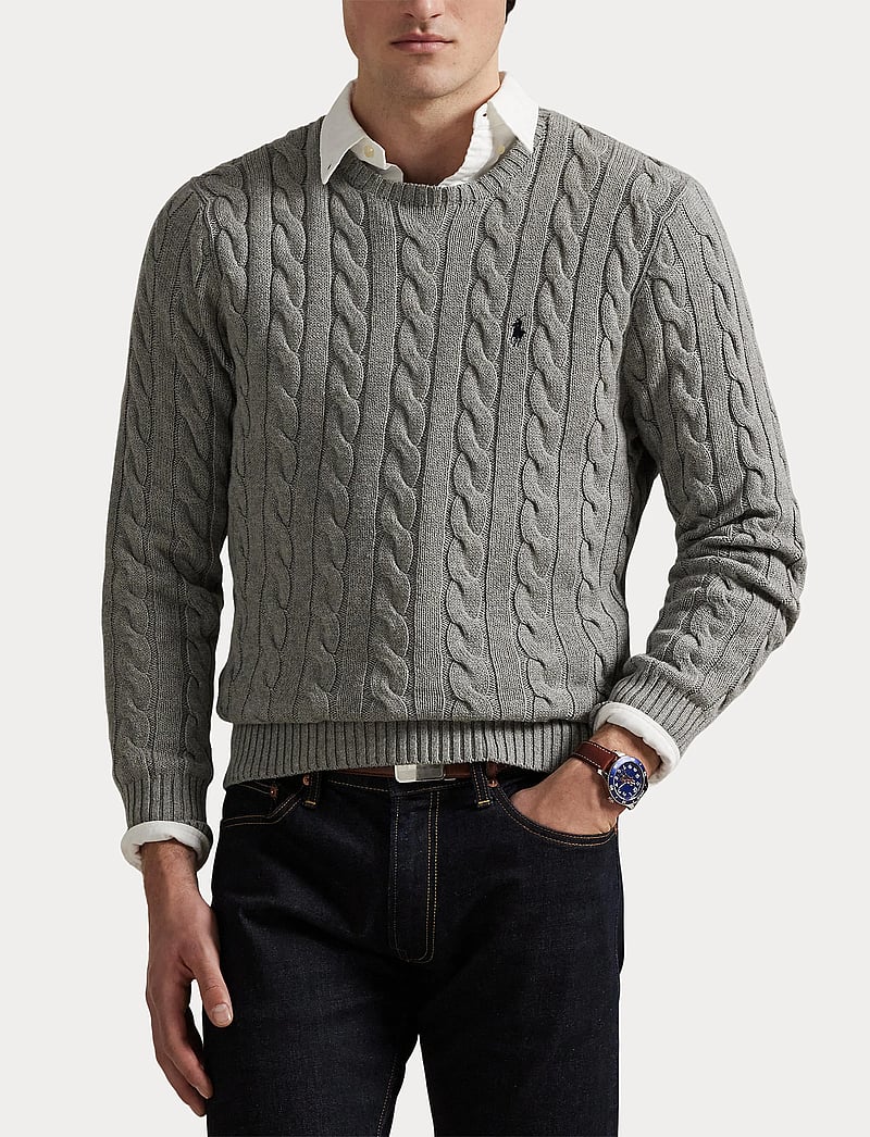 Polo Ralph Lauren - 5/1 ROVING COTTON-LSL-PLO - knitted round necks - fawn grey heather - 5