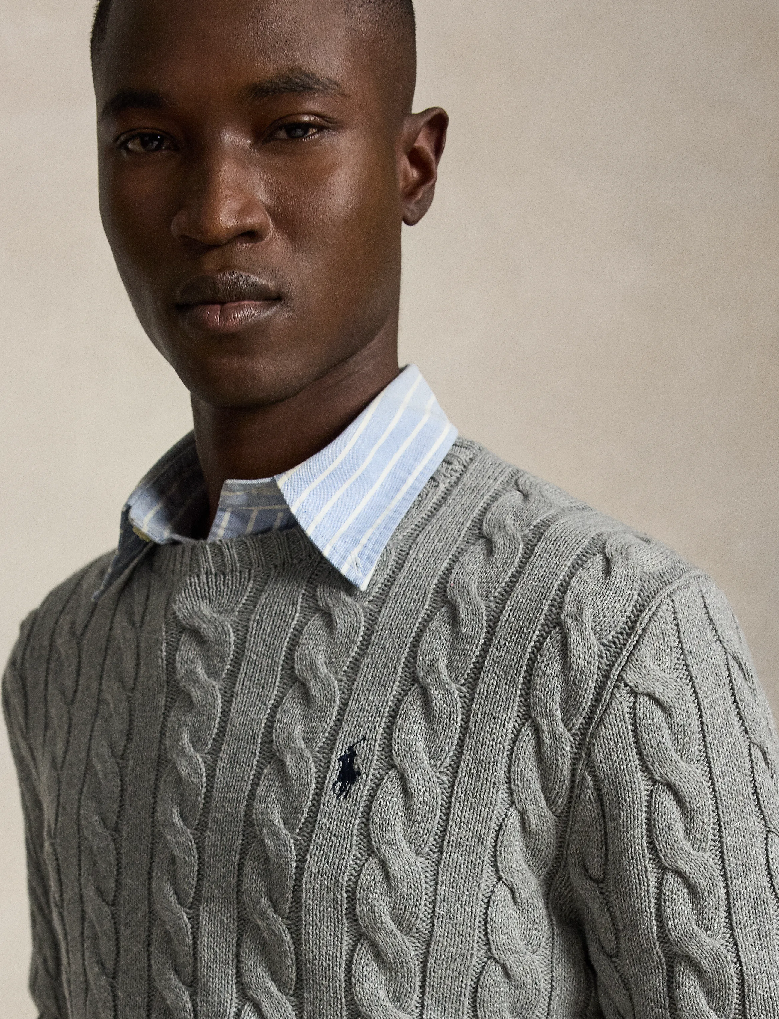 Polo Ralph Lauren - 5/1 ROVING COTTON-LSL-PLO - rundhals - fawn grey heather - 5