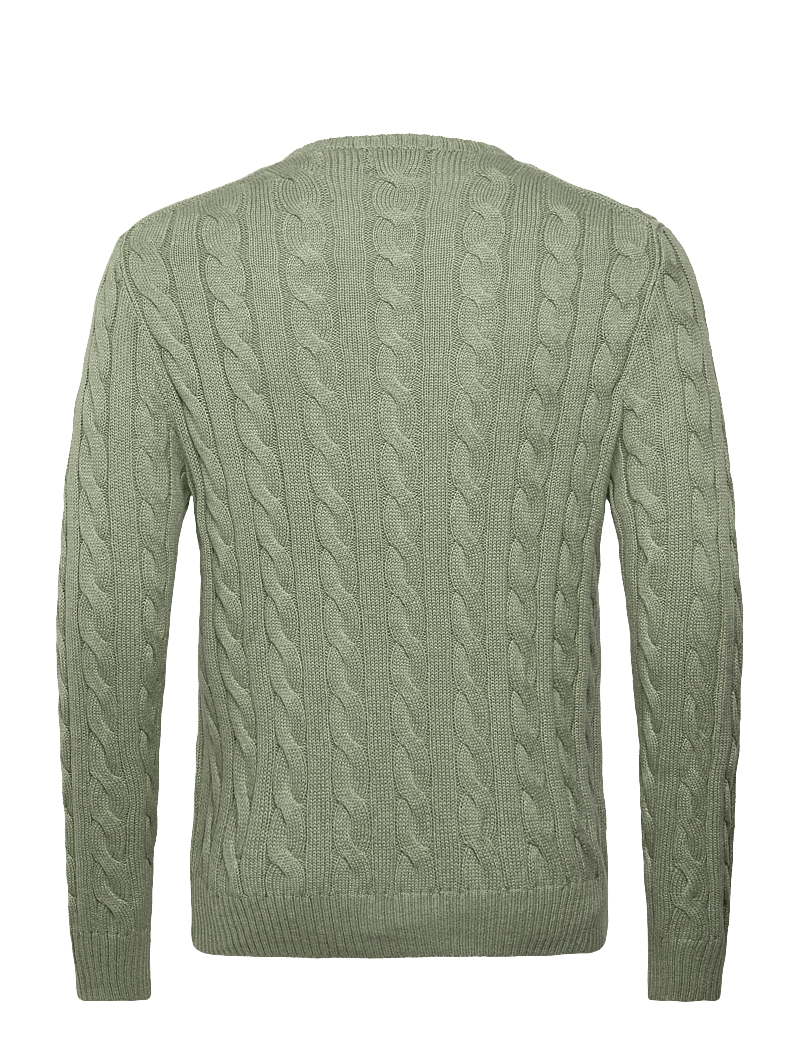 Polo Ralph Lauren - Cable-Knit Cotton Sweater - rund hals - fern green heathe - 1