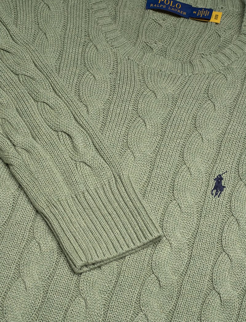 Polo Ralph Lauren - Cable-Knit Cotton Sweater - rund hals - fern green heathe - 2