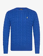 Cable-Knit Cotton Sweater - HERITAGE BLUE