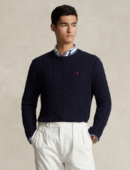 Polo Ralph Lauren - Cable-Knit Cotton Sweater - knitted round necks - hunter navy - 0