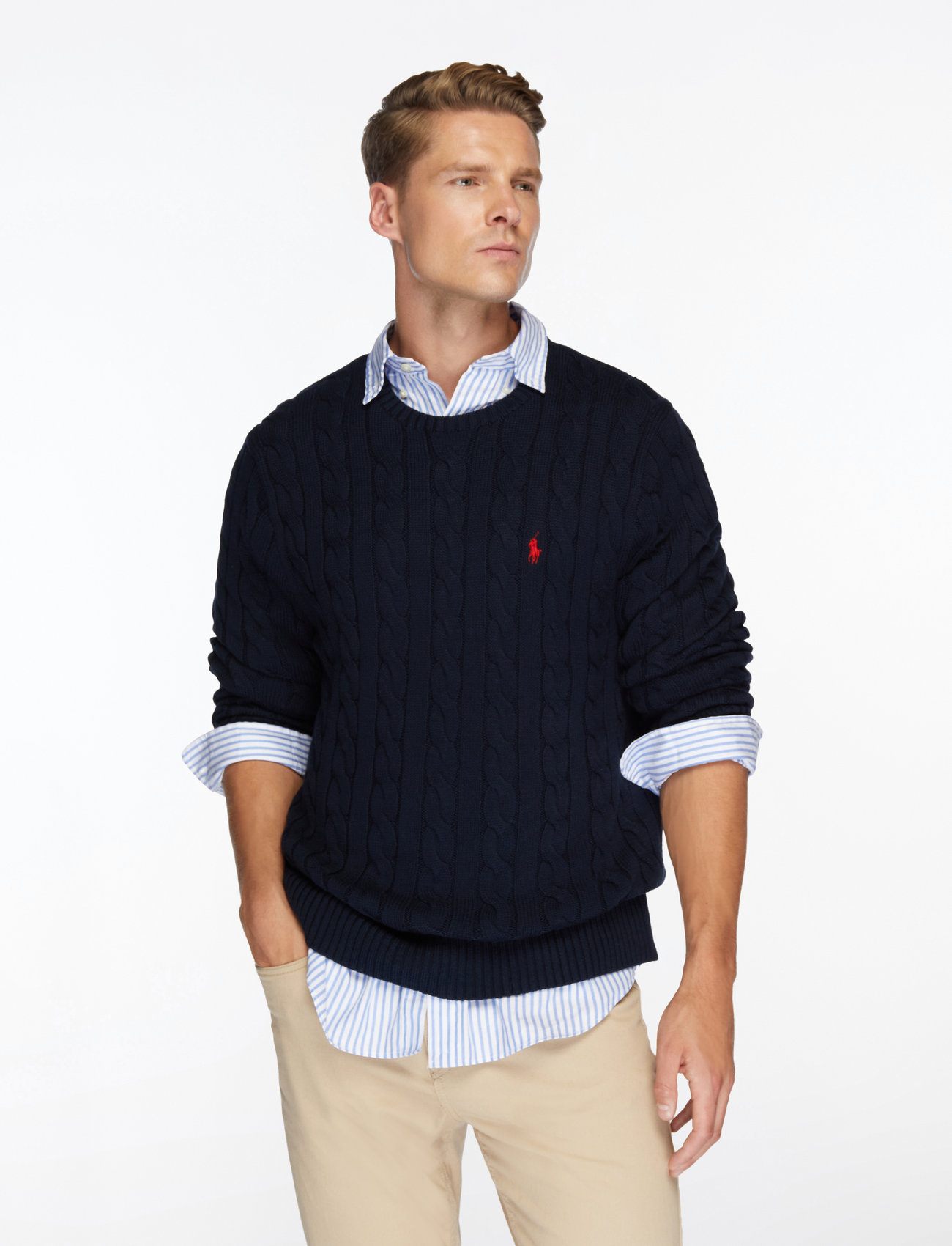 Polo Ralph Lauren - 5/1 ROVING COTTON-LSL-PLO - knitted round necks - hunter navy - 0