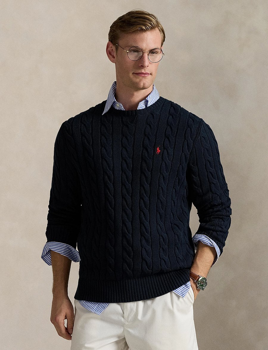 Polo Ralph Lauren - Cable-Knit Cotton Sweater - rundhals - hunter navy - 4