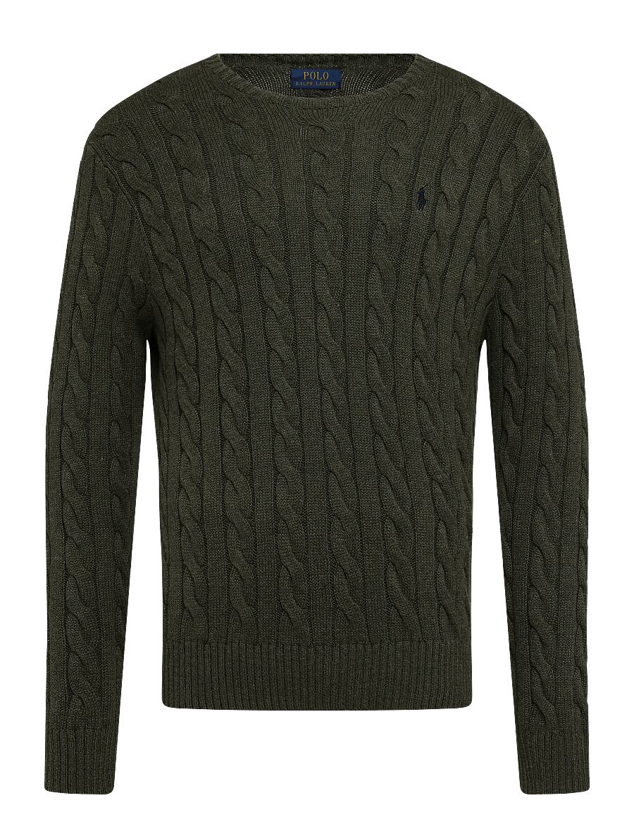 Polo Ralph Lauren - Cable-Knit Cotton Sweater - rund hals - olive shrub heath - 1