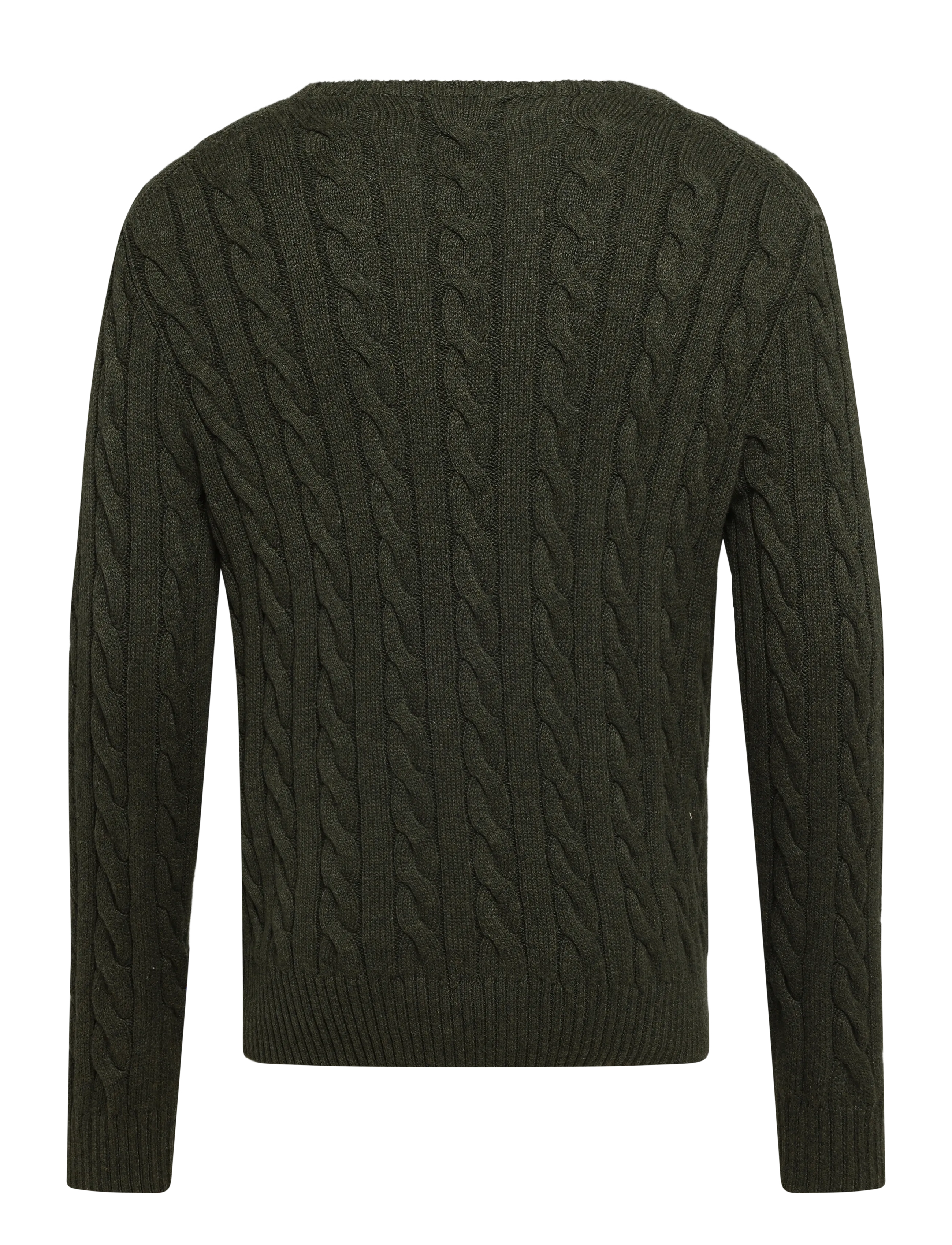 Polo Ralph Lauren - Cable-Knit Cotton Sweater - rund hals - olive shrub heath - 2