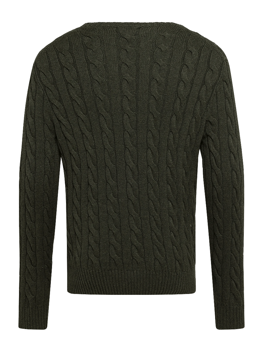 Polo Ralph Lauren - Cable-Knit Cotton Sweater - rund hals - olive shrub heath - 2