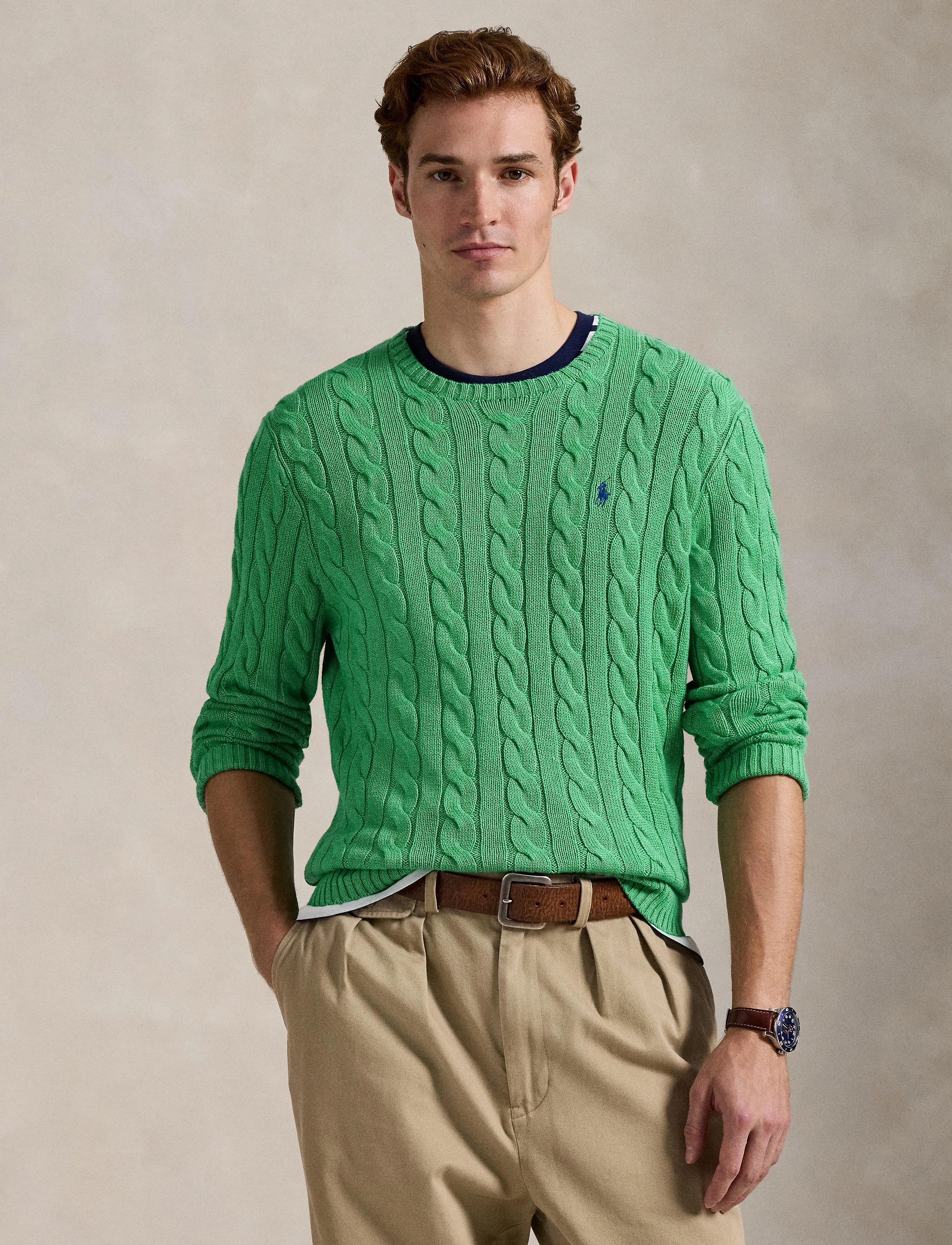 Polo Ralph Lauren - 5/1 ROVING COTTON-LSL-PLO - rundhals - palm green heathe - 3