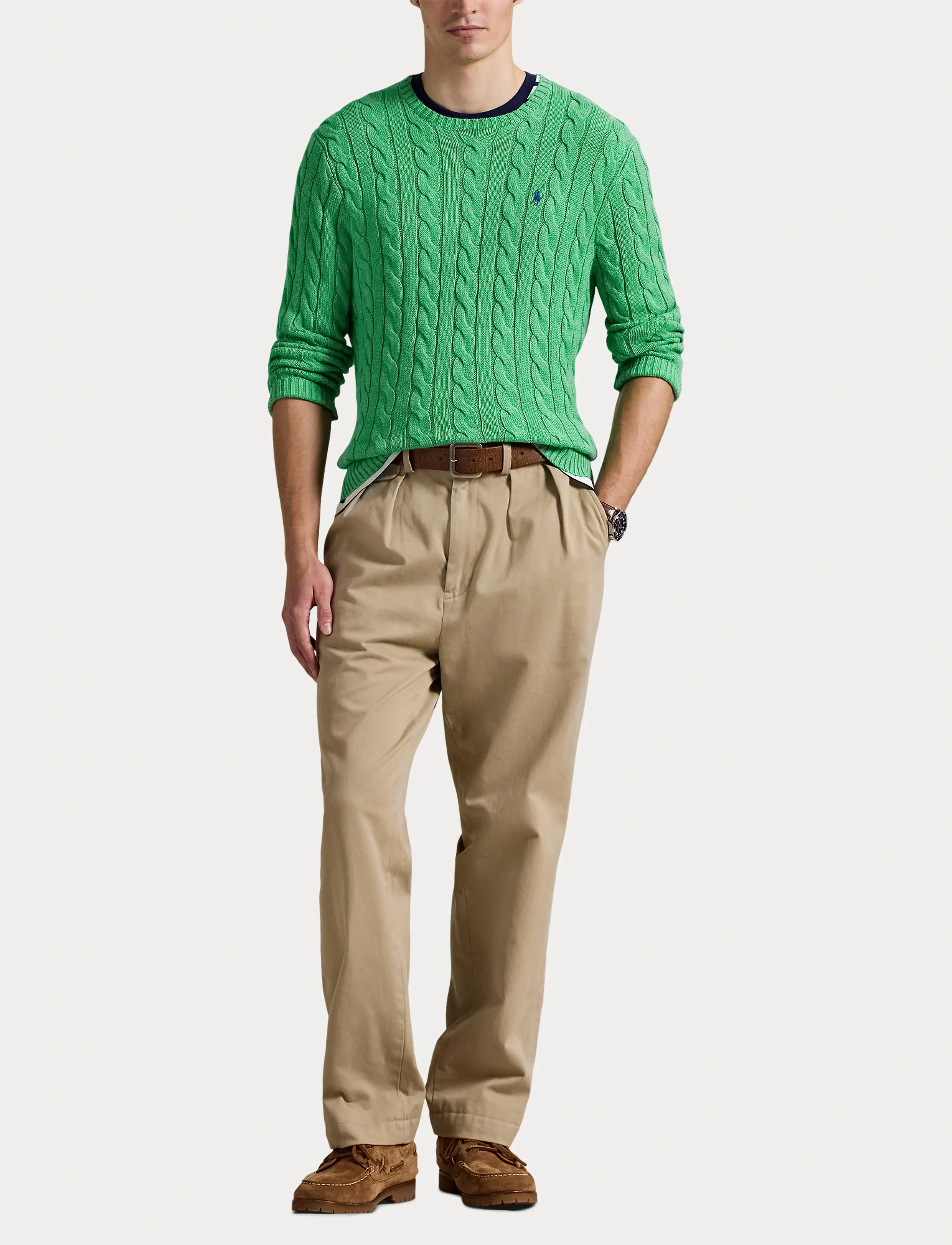 Polo Ralph Lauren - 5/1 ROVING COTTON-LSL-PLO - rundhals - palm green heathe - 4