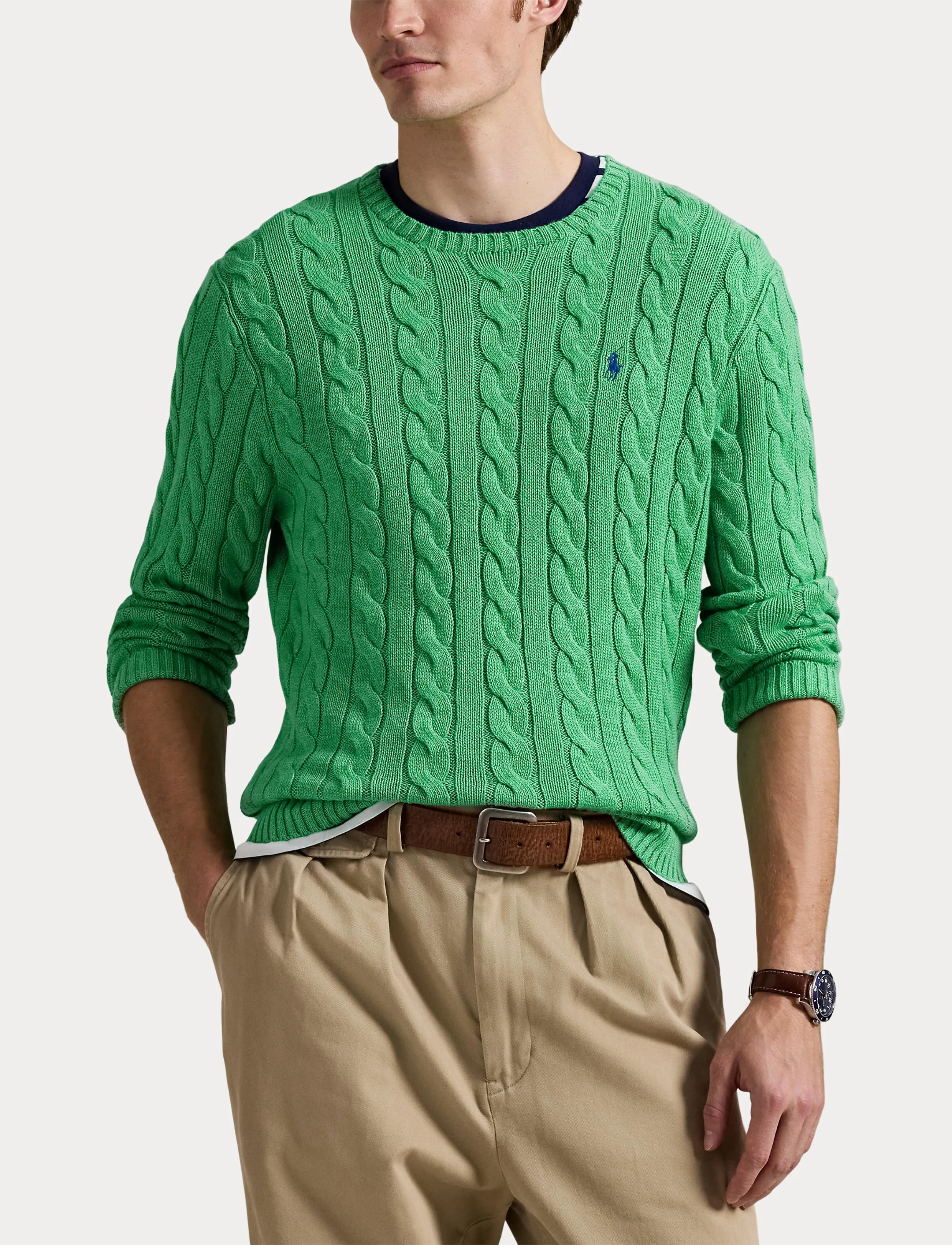 Polo Ralph Lauren - 5/1 ROVING COTTON-LSL-PLO - rundhals - palm green heathe - 5