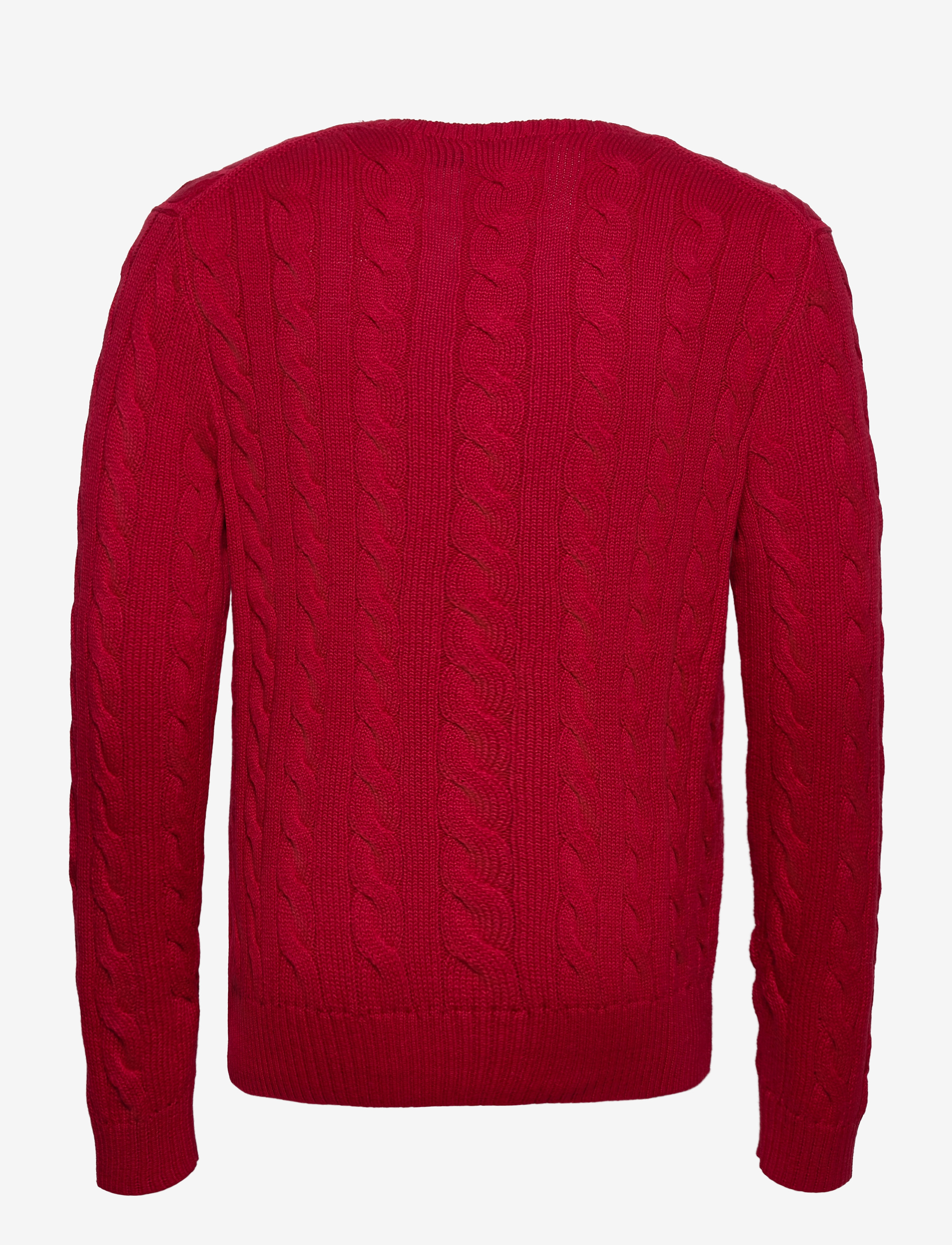 Polo Ralph Lauren - Cable-Knit Cotton Sweater - Ümmarguse kaelusega kudumid - park avenue red - 1