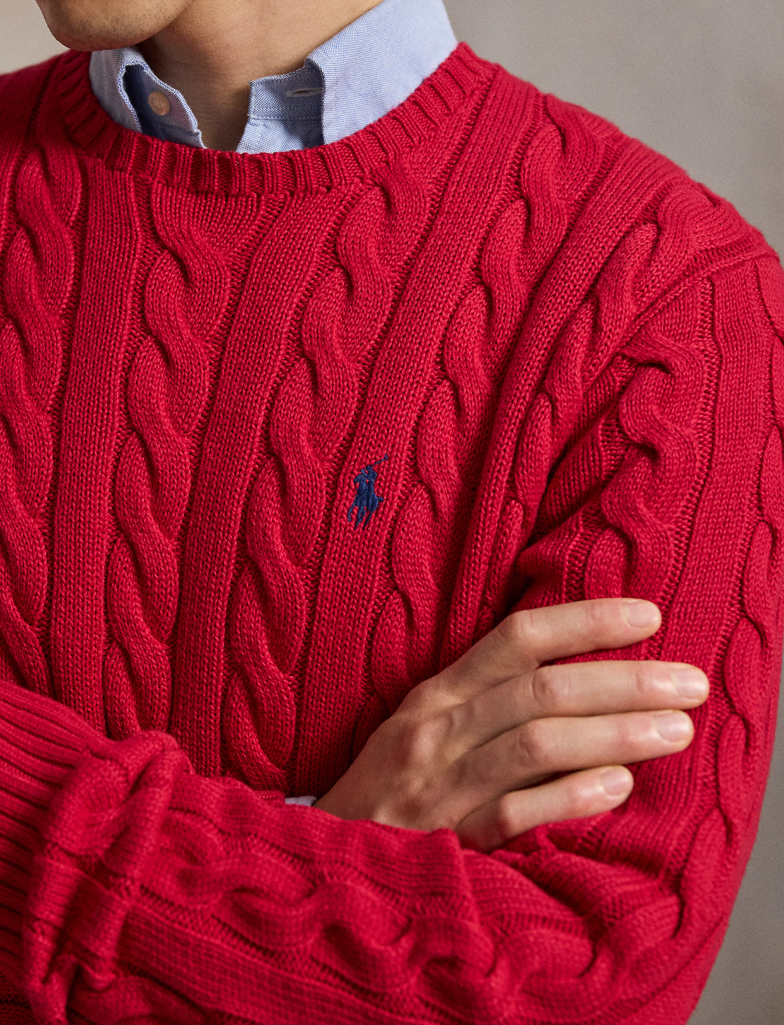 Polo Ralph Lauren - Cable-Knit Cotton Sweater - rundhals - park avenue red - 5