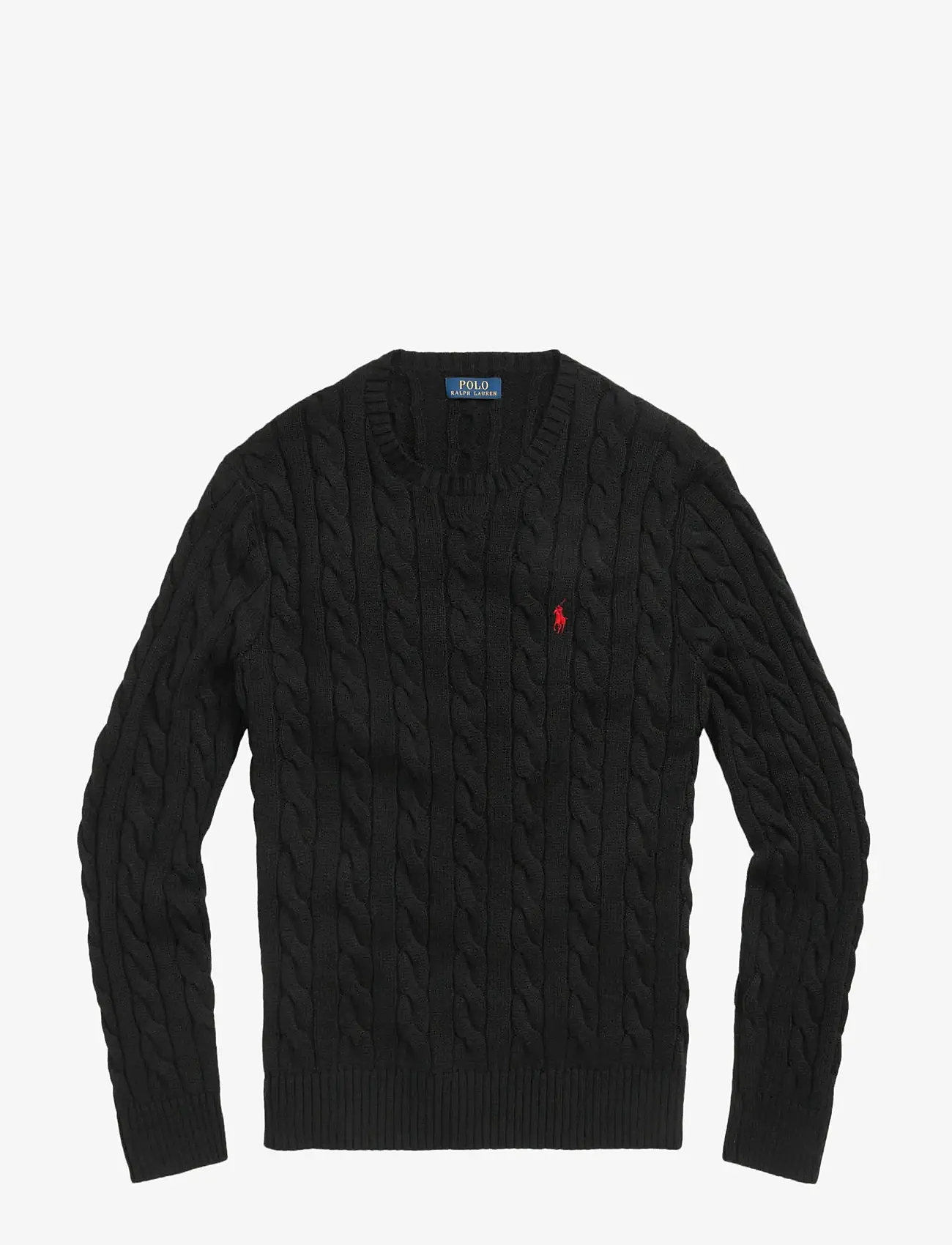 Polo Ralph Lauren - Cable-Knit Cotton Sweater - Ümmarguse kaelusega kudumid - polo black - 1