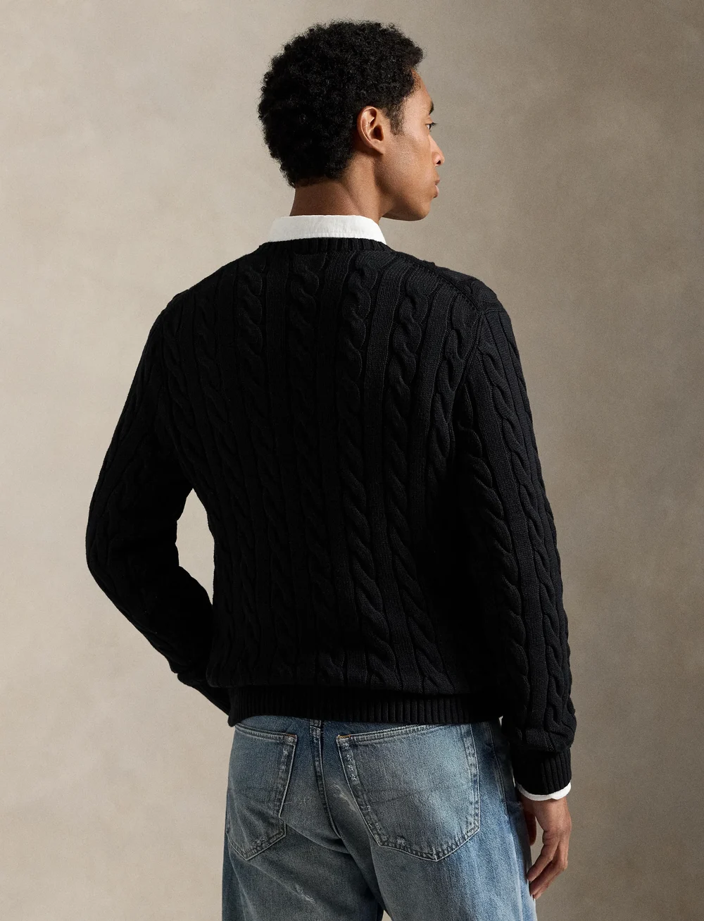 Polo Ralph Lauren - 5/1 ROVING COTTON-LSL-PLO - Ümmarguse kaelusega kudumid - polo black - 2