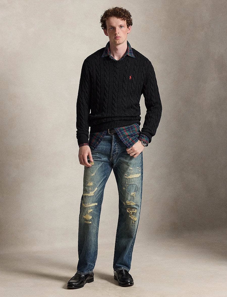 Polo Ralph Lauren - Cable-Knit Cotton Sweater - rundhals - polo black - 4