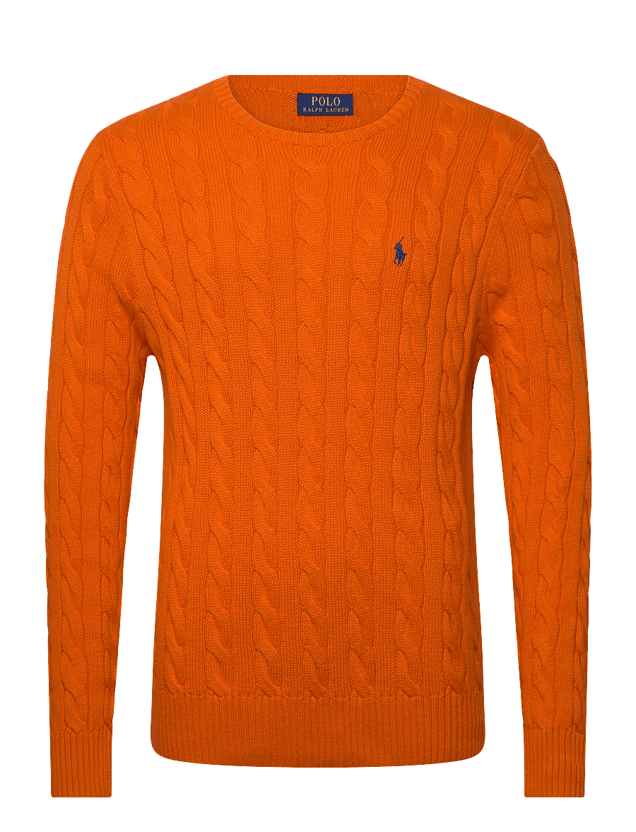 Polo Ralph Lauren - Cable-Knit Cotton Sweater - rundhalsad - sailing orange - 0