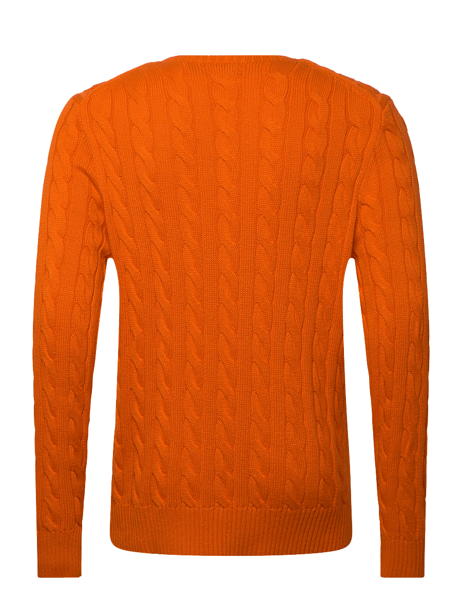 Polo Ralph Lauren - Cable-Knit Cotton Sweater - rundhalsad - sailing orange - 1