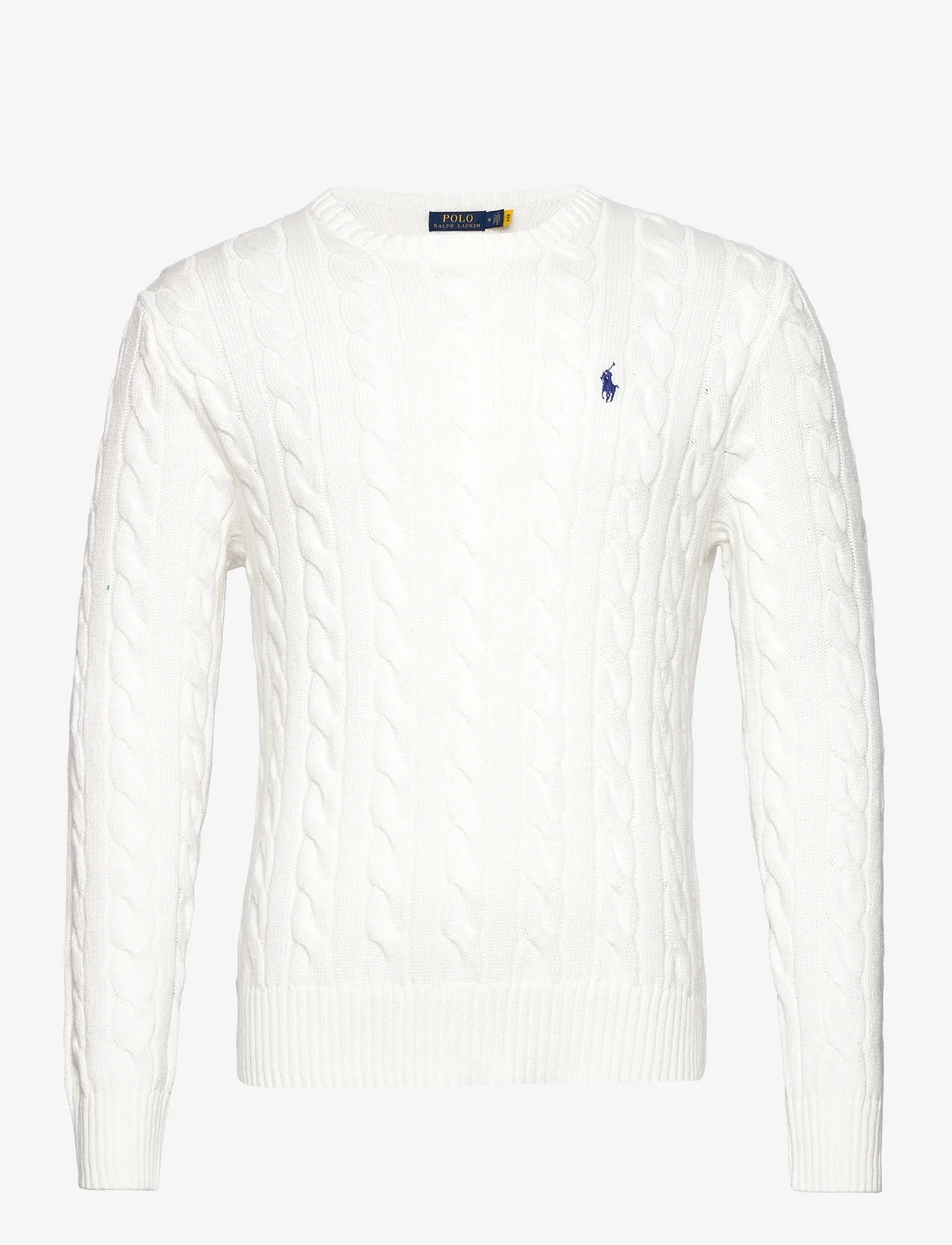 Polo Ralph Lauren - Cable-Knit Cotton Sweater - okrągły dekolt - white - 1