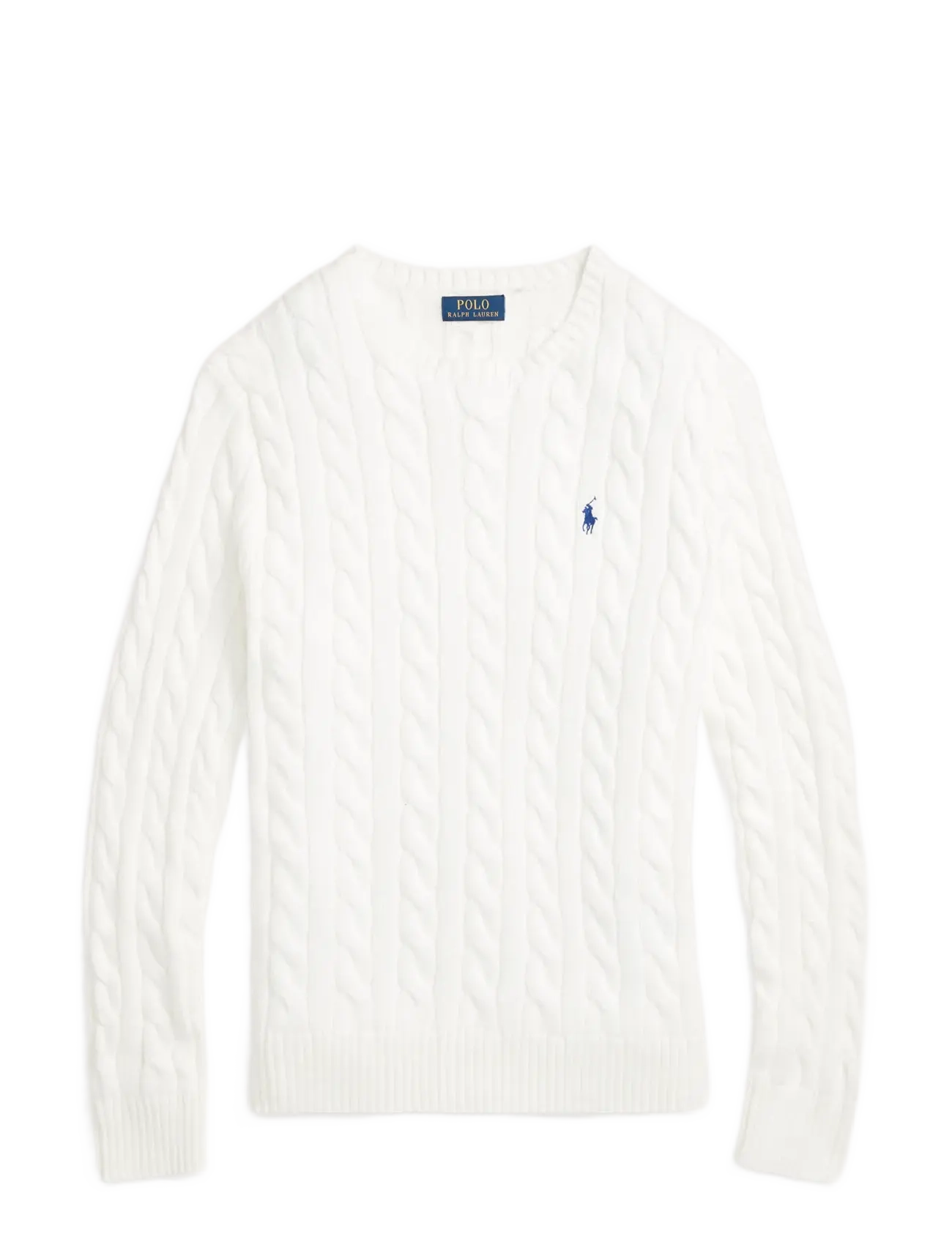 Cable-Knit Cotton Sweater - WHITE