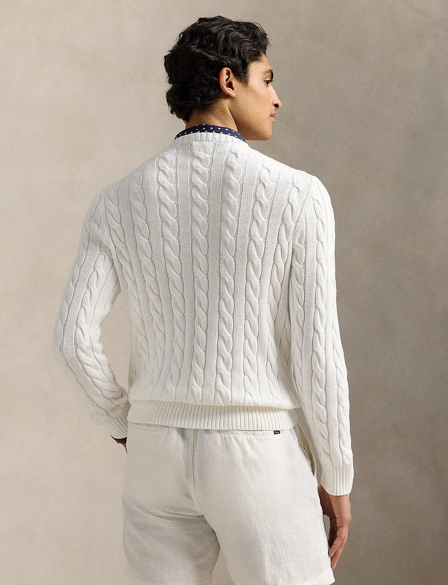 Polo Ralph Lauren - 5/1 ROVING COTTON-LSL-PLO - knitted round necks - white - 2
