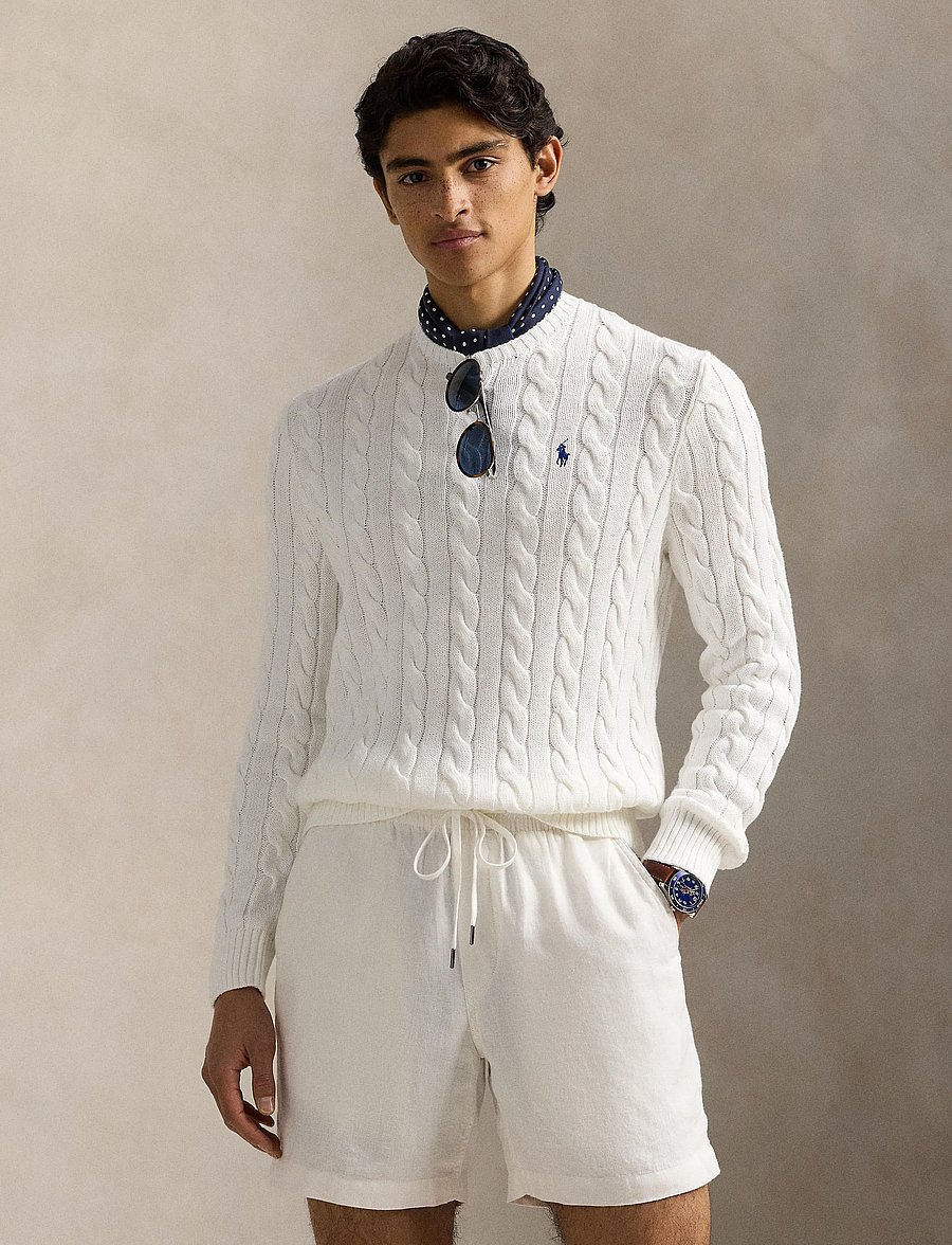 Polo Ralph Lauren - 5/1 ROVING COTTON-LSL-PLO - knitted round necks - white - 3