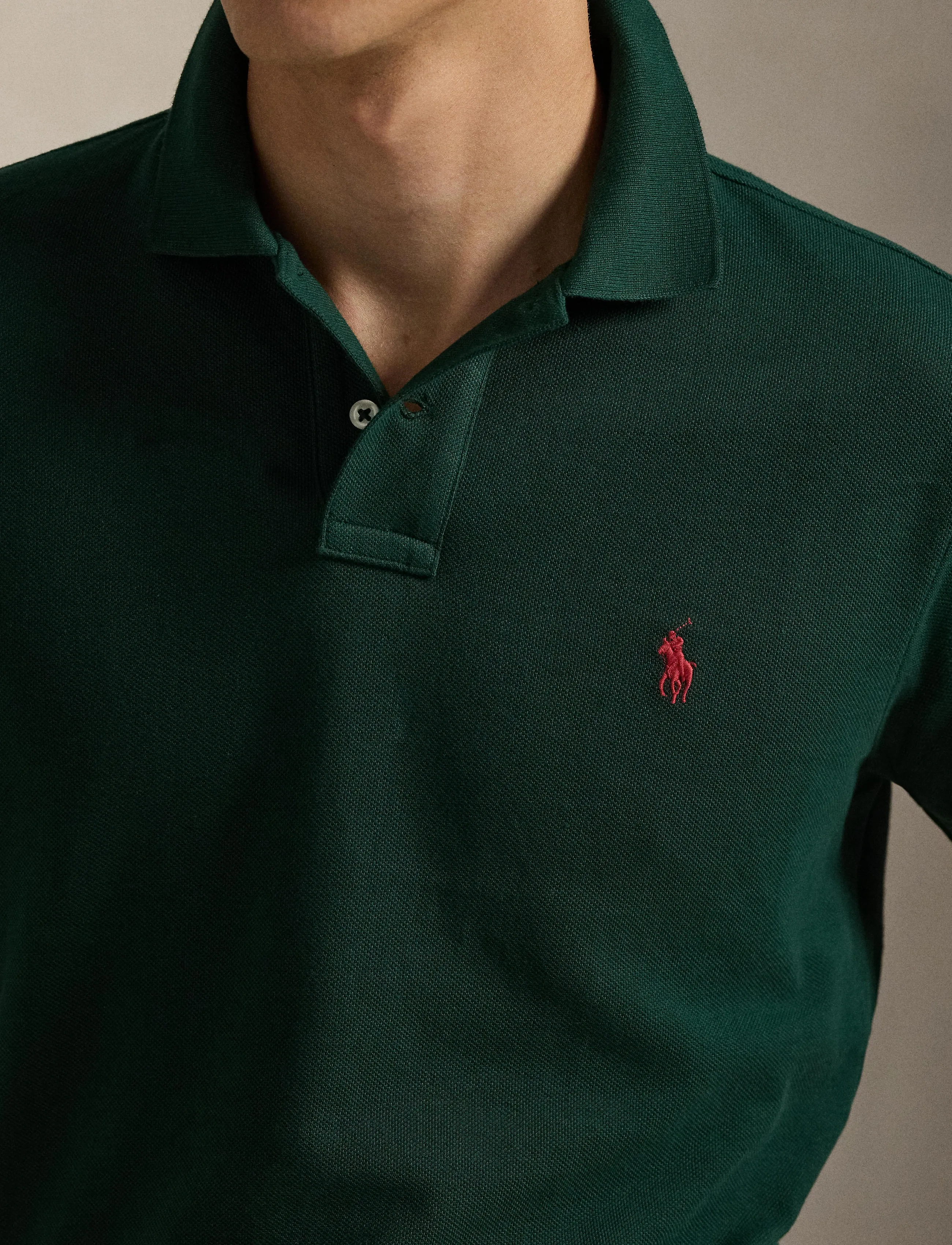 Polo Ralph Lauren - The Iconic Custom Slim Fit Mesh Polo - kortærmede poloer - college green/c39 - 5