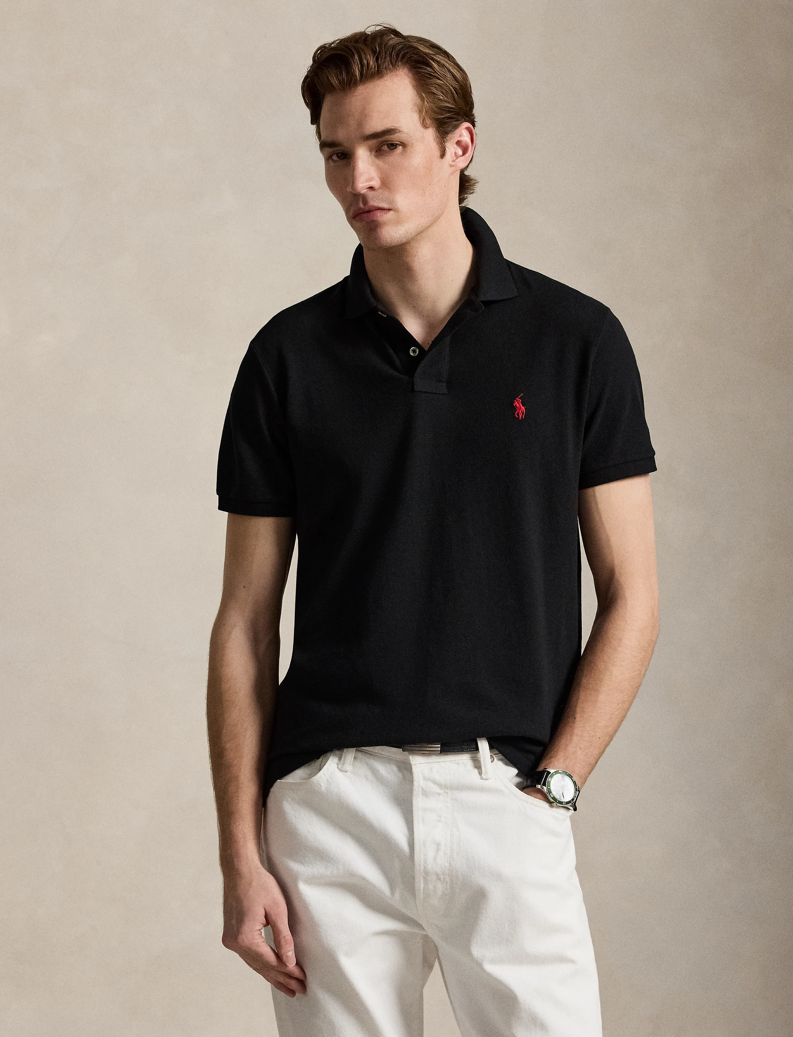 Polo Ralph Lauren The Iconic Mesh Polo Shirt, M, Black, Poloer > Kortærmede, Herre