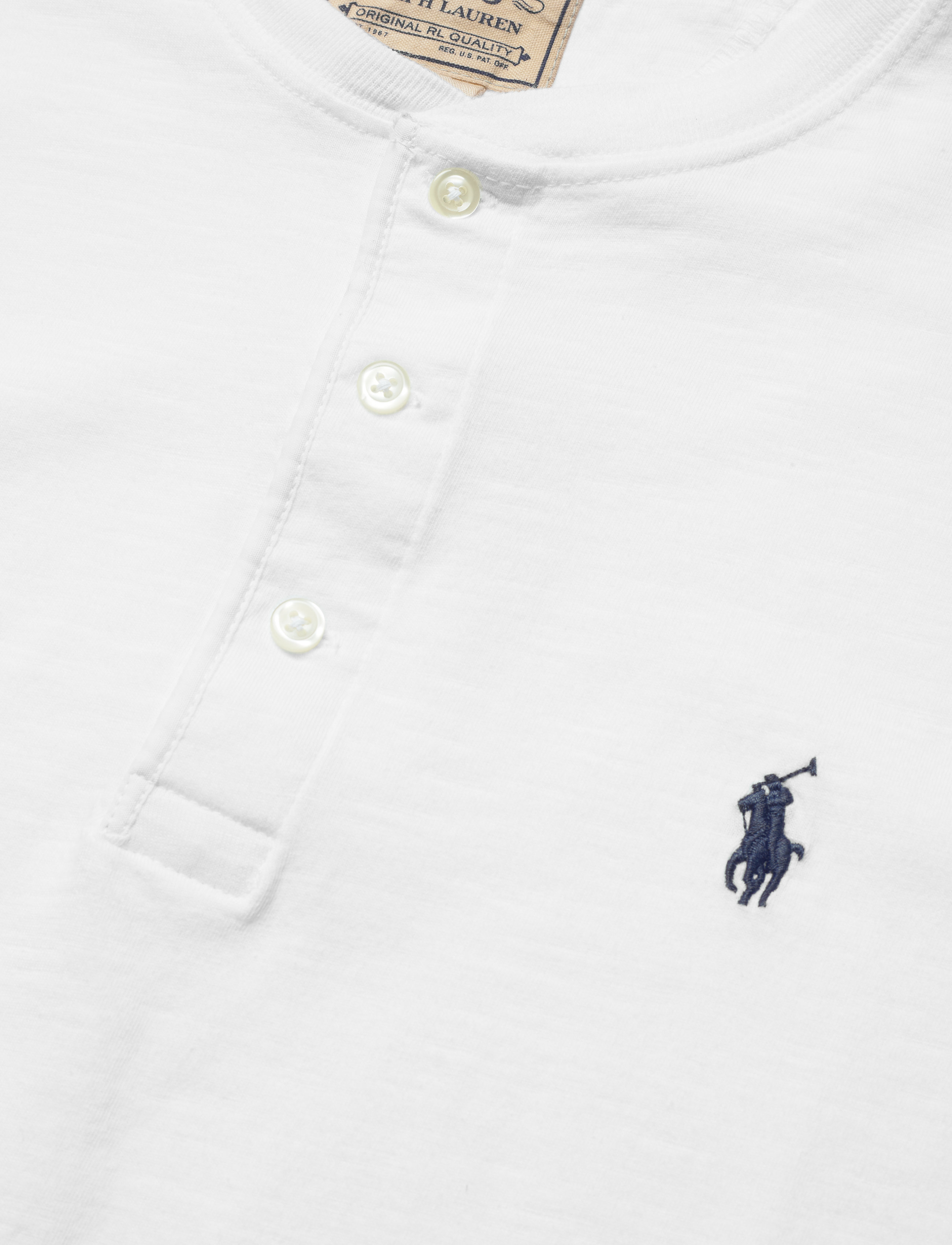 Polo Ralph Lauren - Slub Jersey Henley Shirt - white - 3