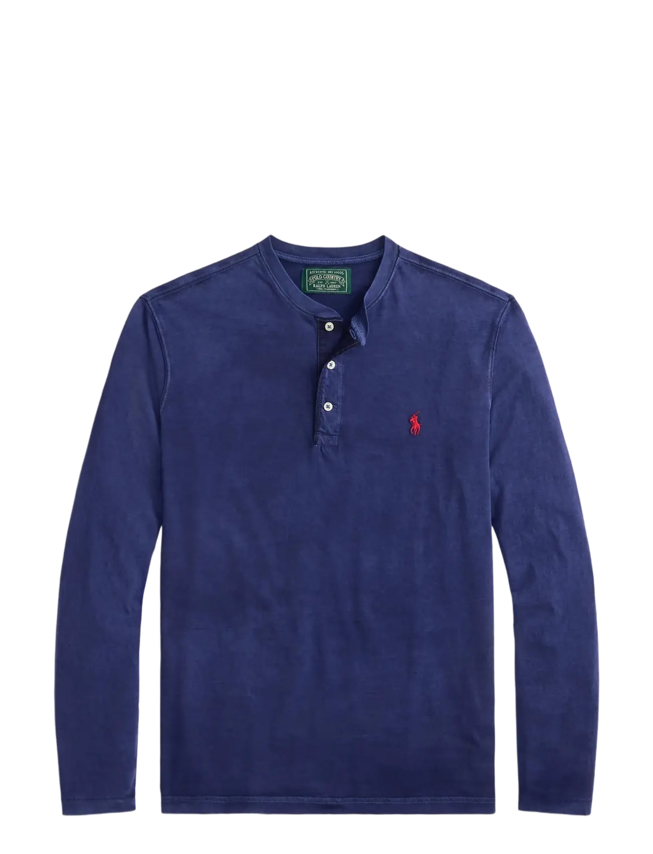 Slub Jersey Henley Shirt - CRUISE NAVY
