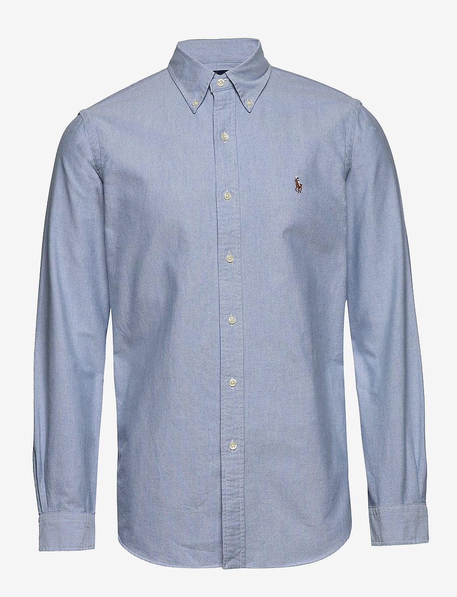 Polo Ralph Lauren - Custom Fit Striped Oxford Shirt - oxford skjorter - blue - 1
